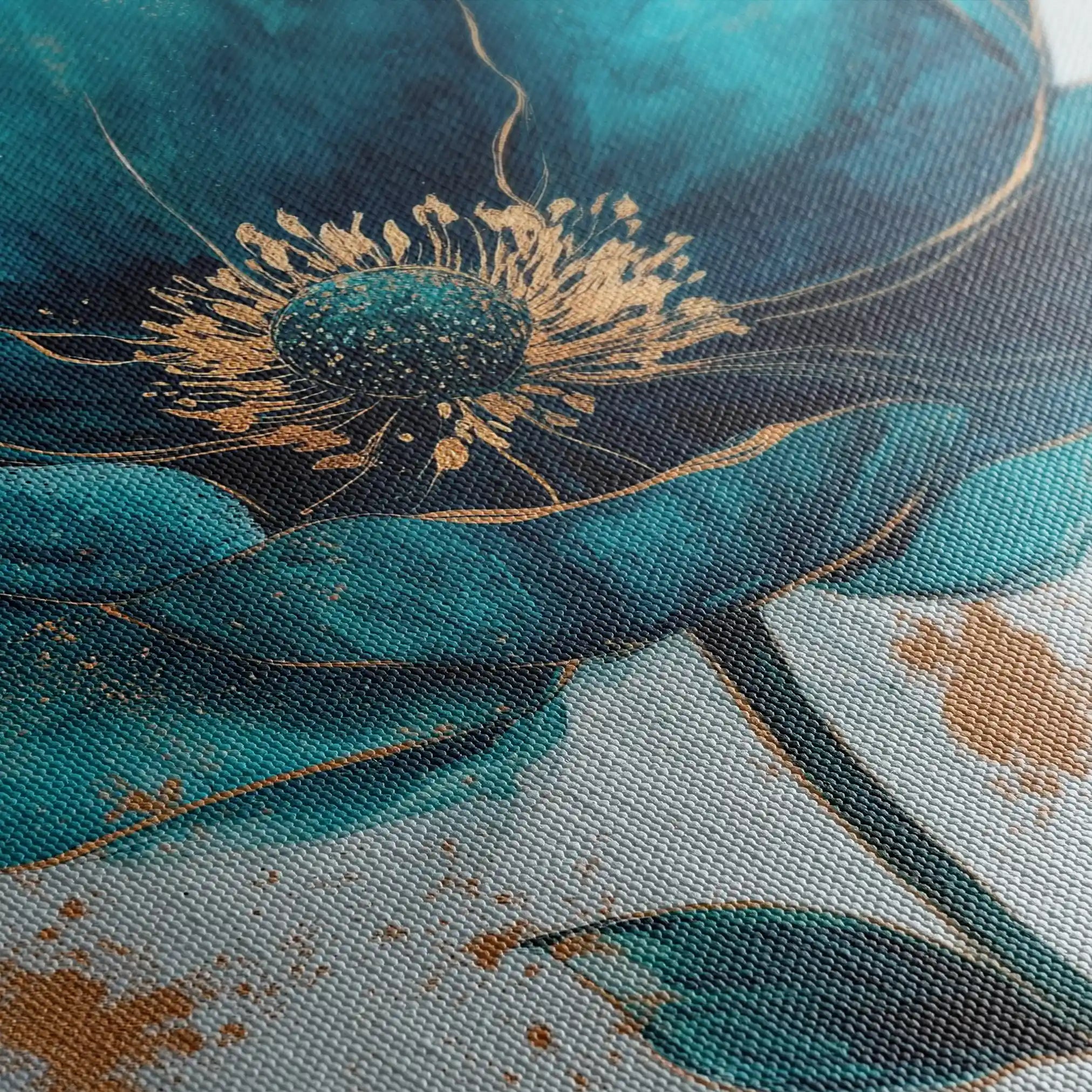 Floral 1407 Canvas Art 60 x 40 cm / Black