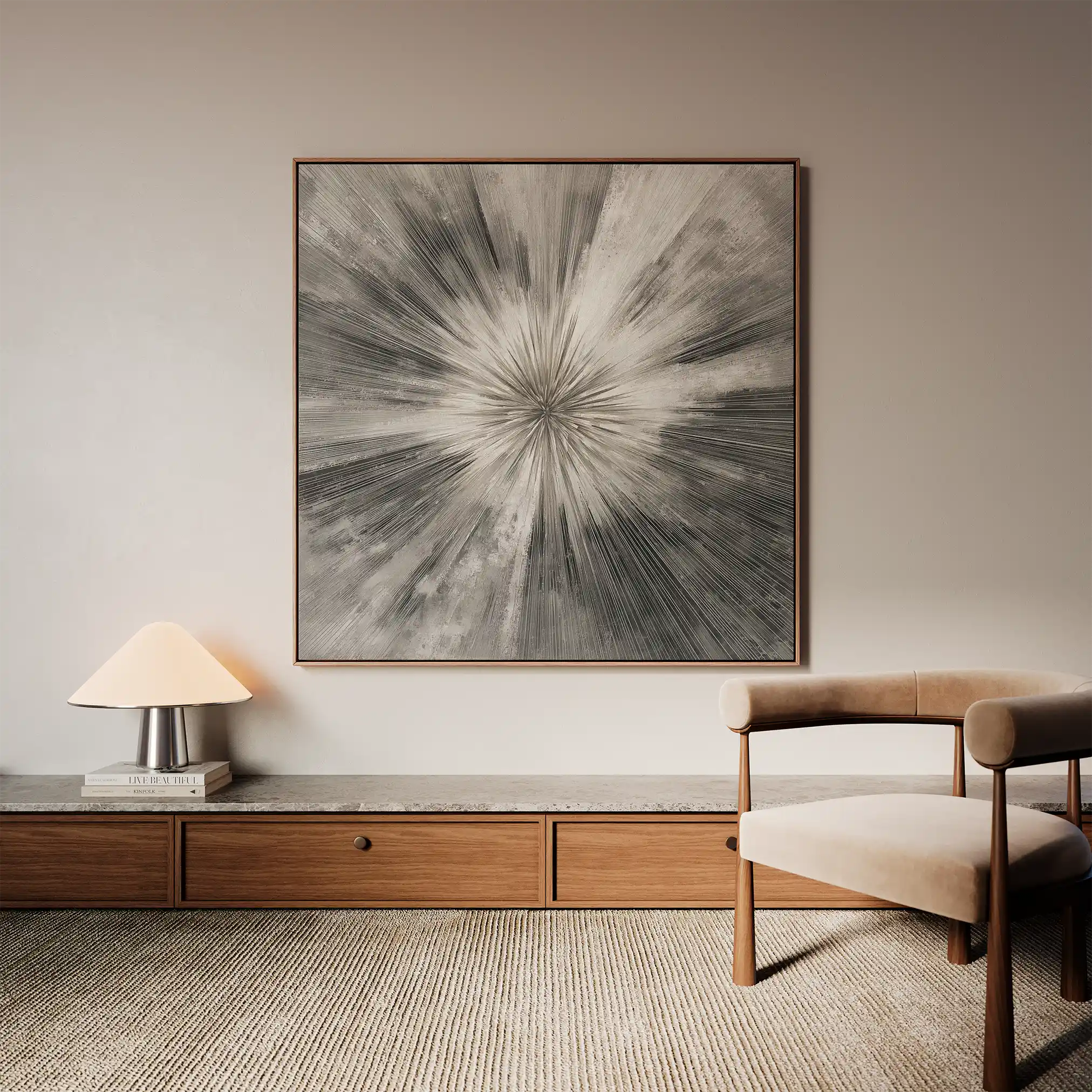 Abstract 1429 Canvas Art 60 x 60 cm / Black