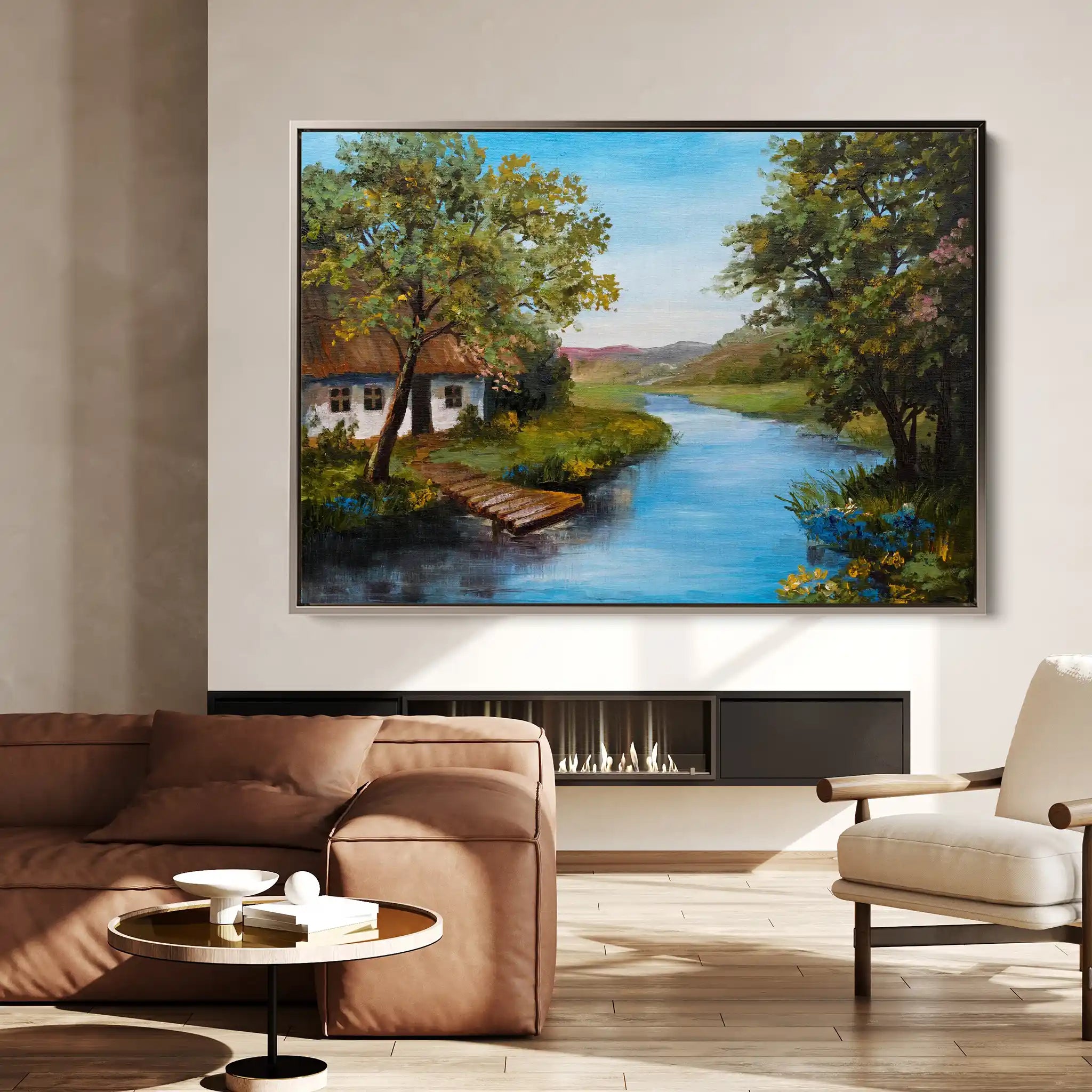 Landscape 143 Canvas Art 60 x 40 cm / Black