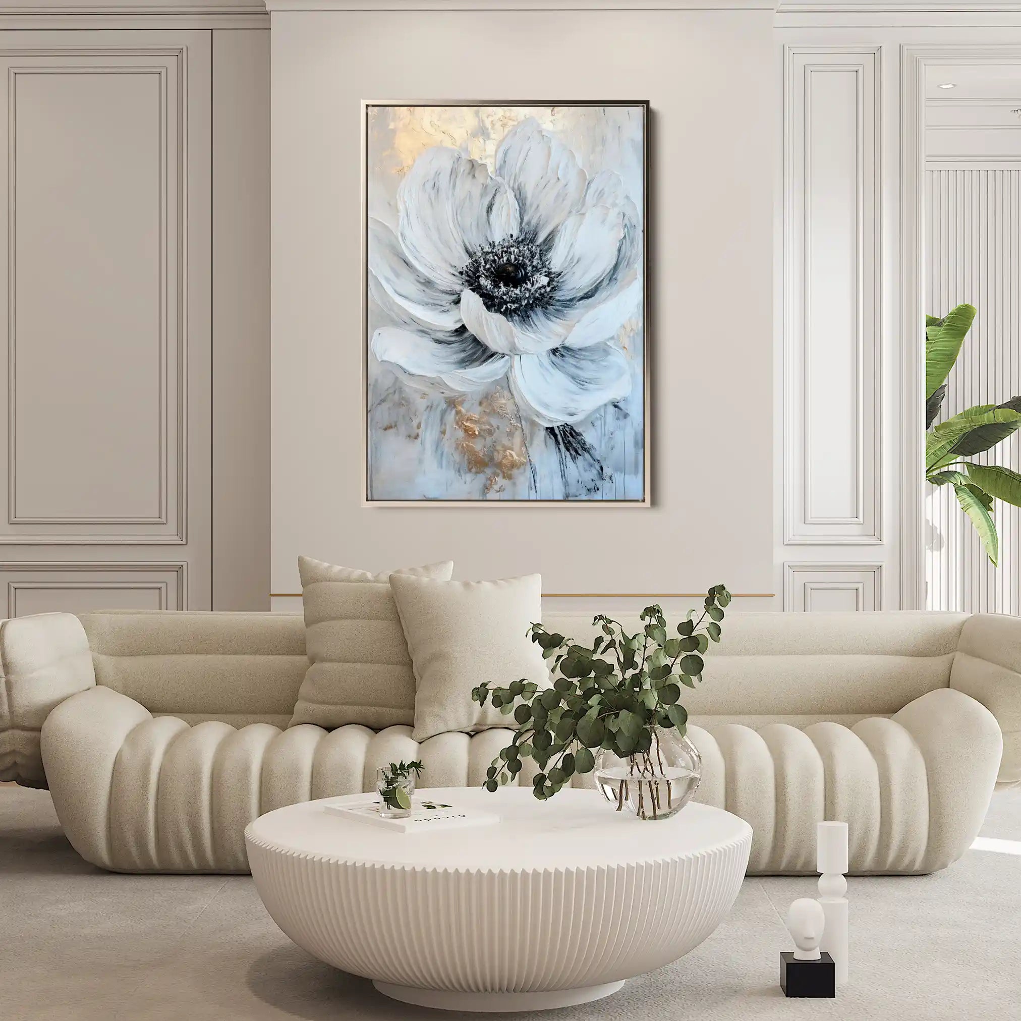Floral 1436 Canvas Art 60 x 40 cm / Black