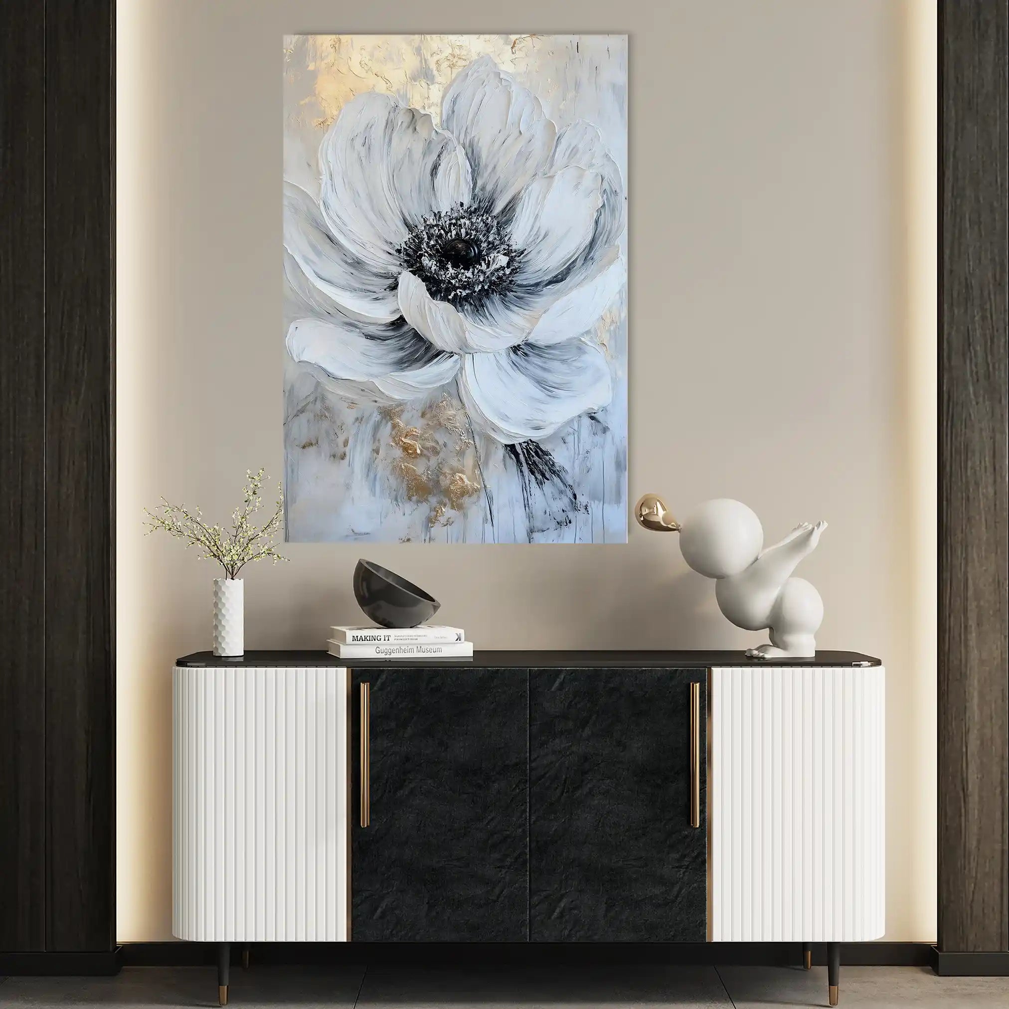 Floral 1436 Canvas Art 60 x 40 cm / Black