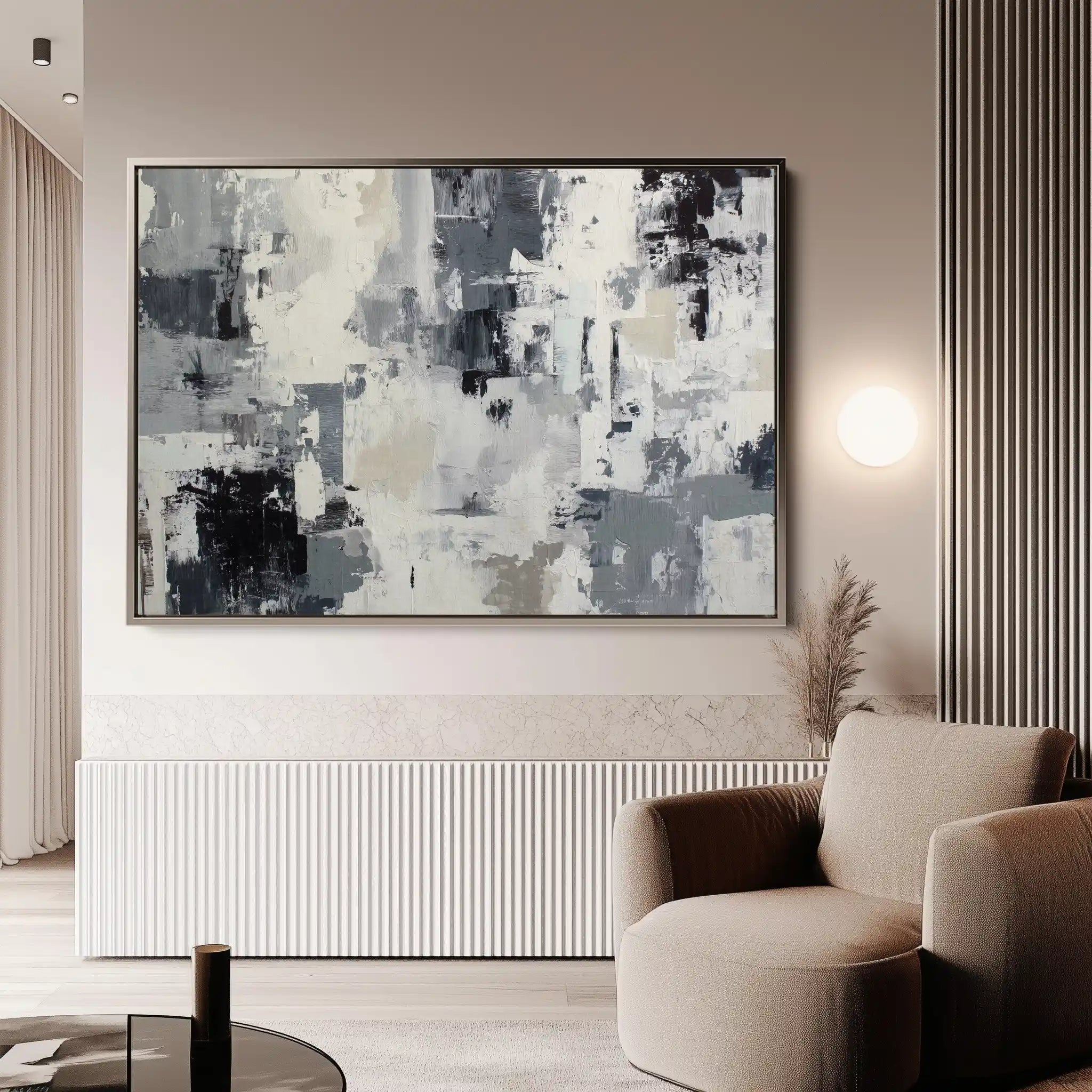 Abstract 1446 Canvas Art 60 x 40 cm / Black