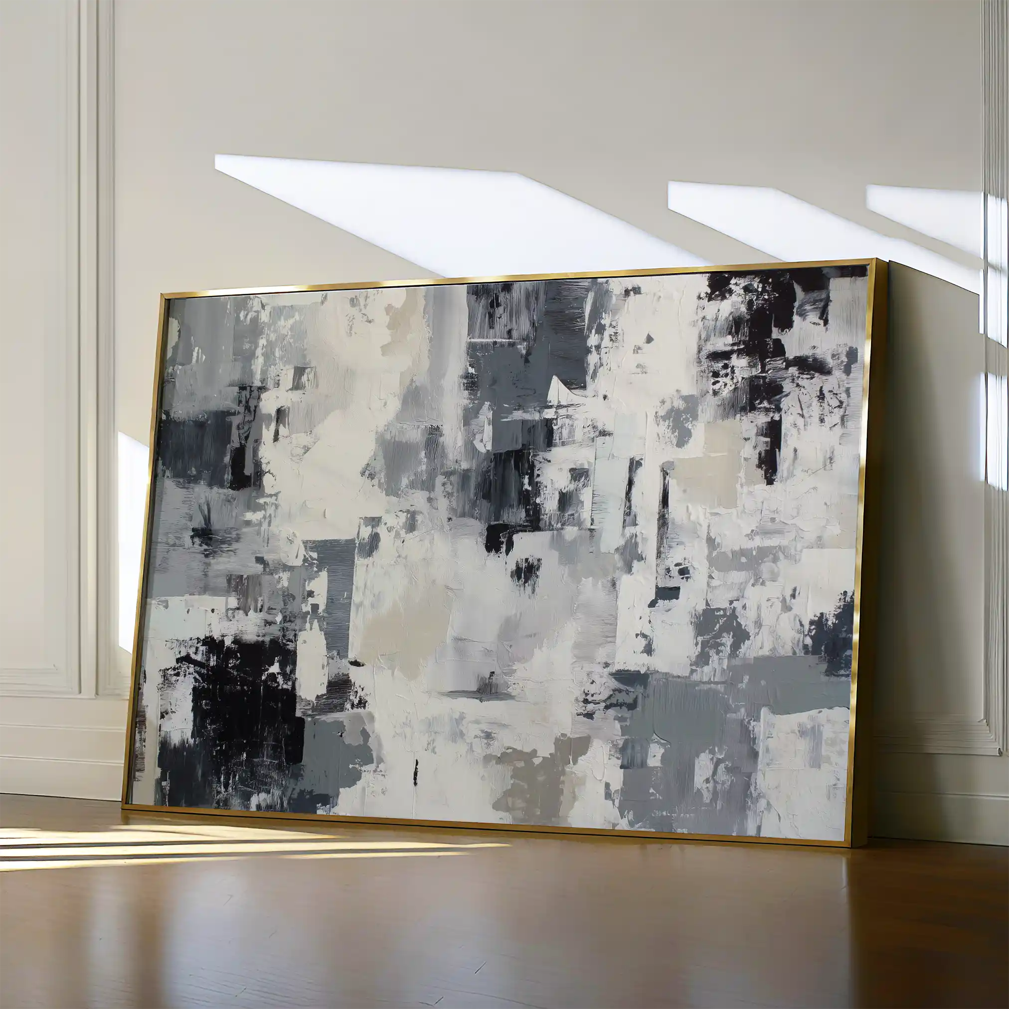 Abstract 1446 Canvas Art 60 x 40 cm / Black