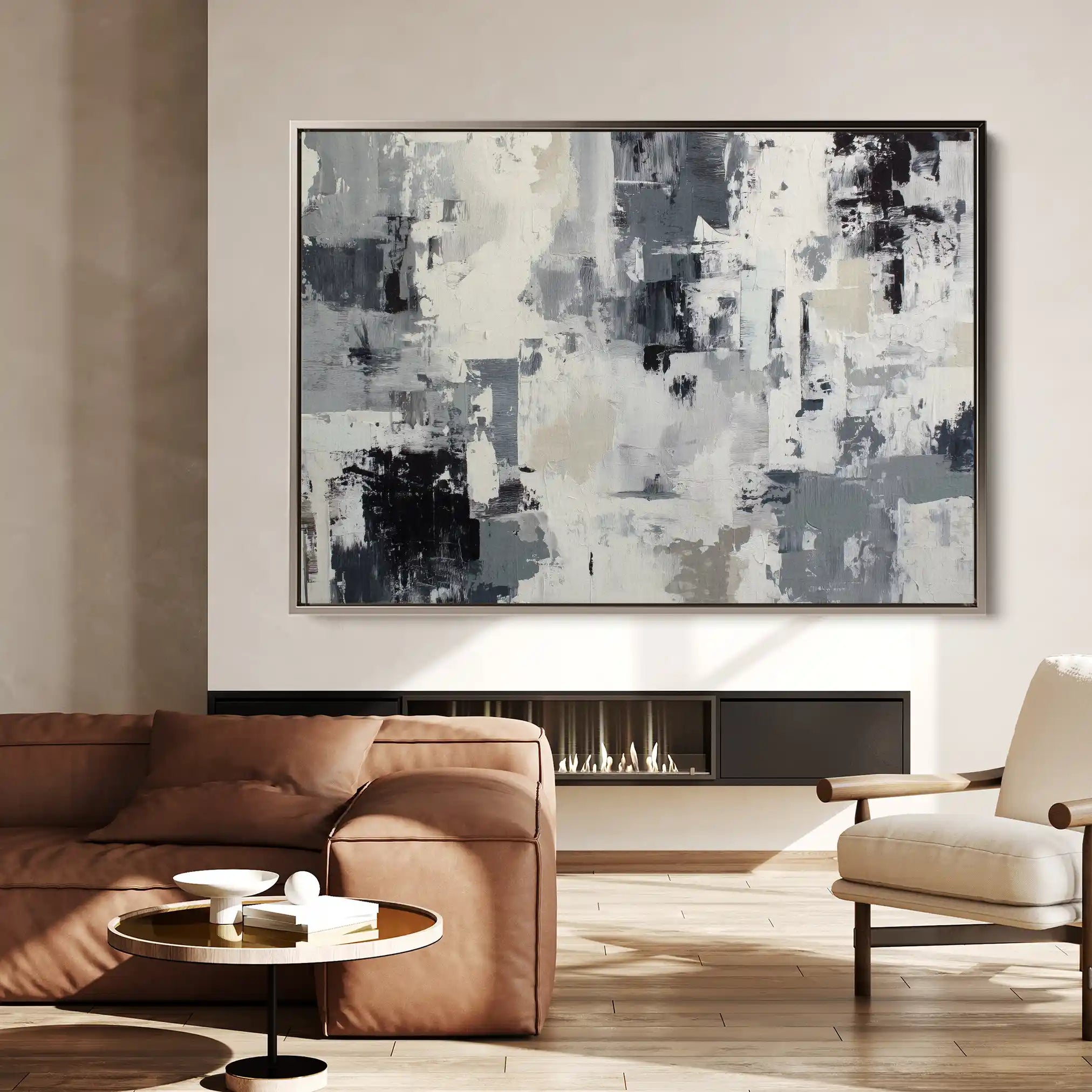 Abstract 1446 Canvas Art 60 x 40 cm / Black