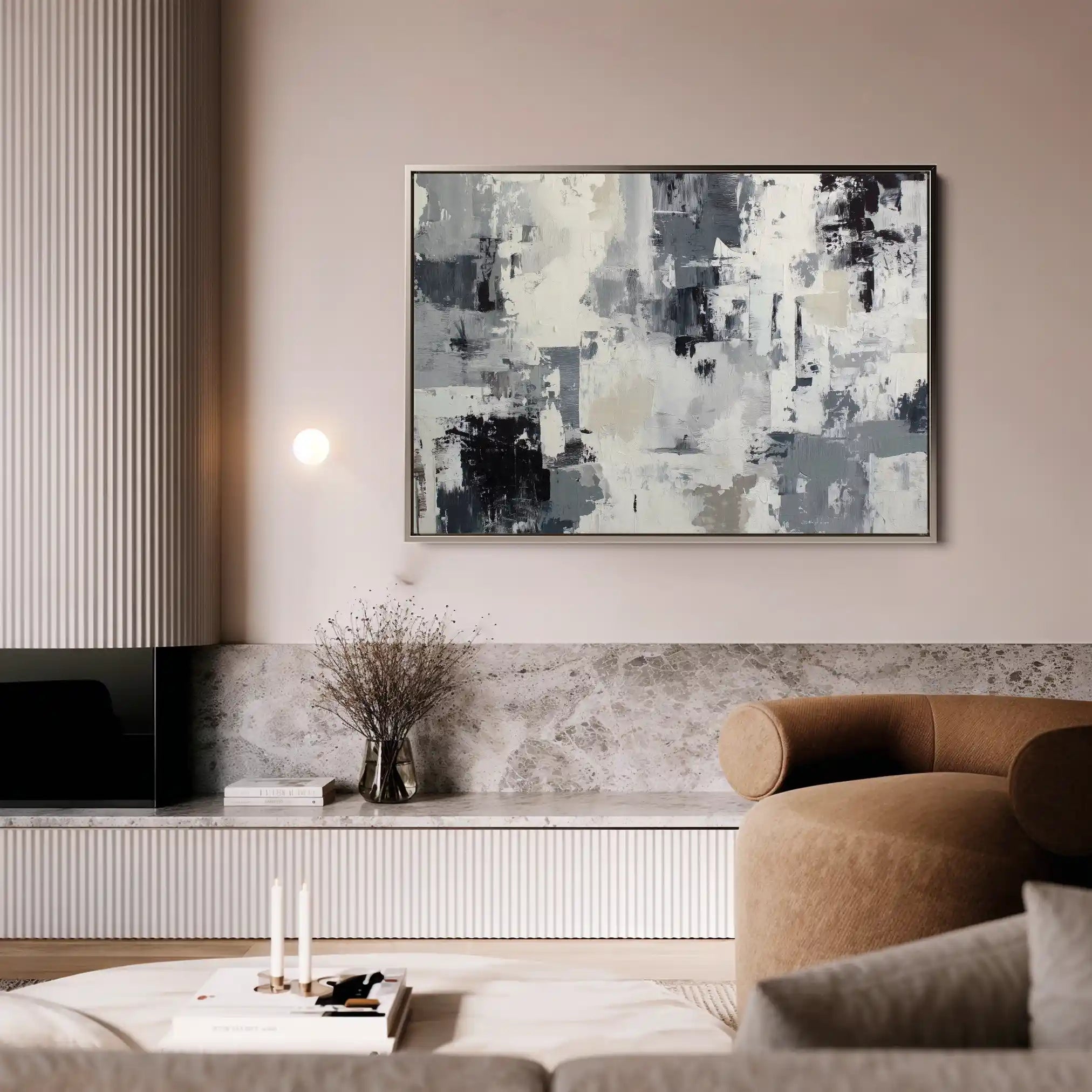 Abstract 1446 Canvas Art 60 x 40 cm / Black