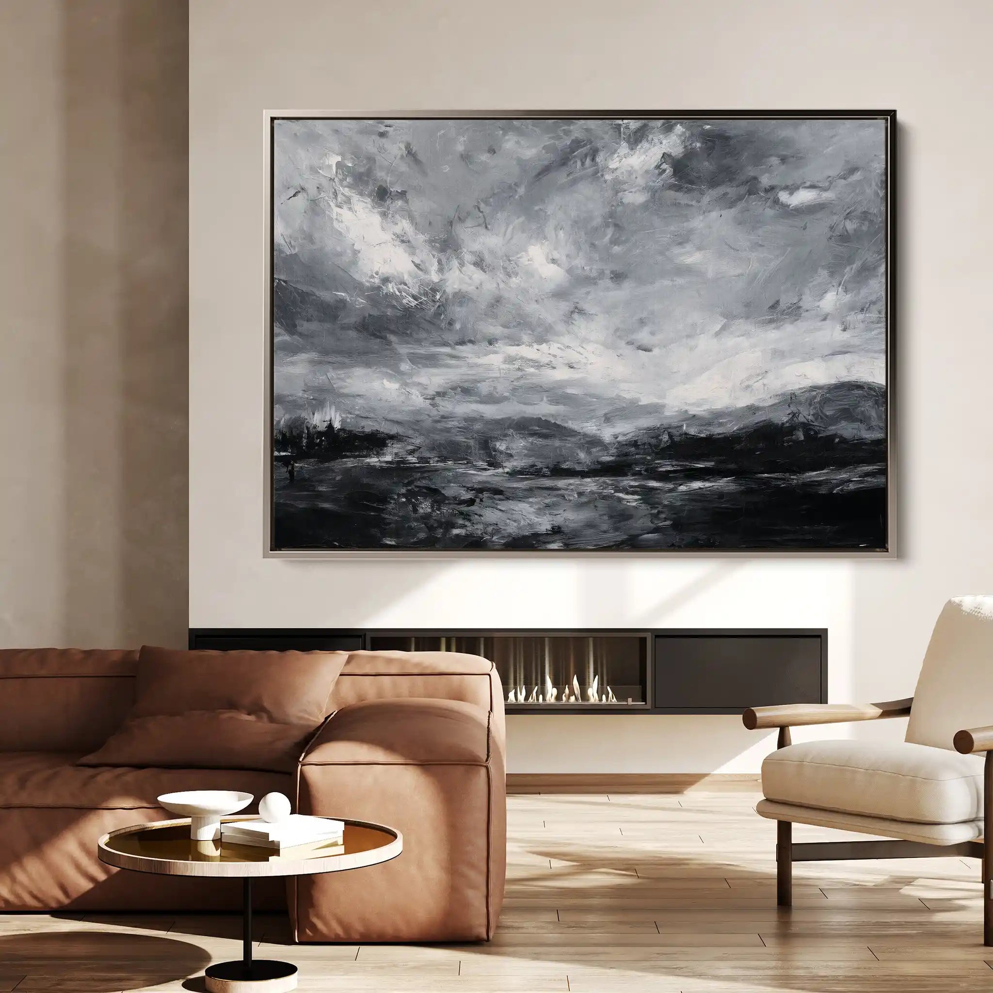Abstract 1448 Canvas Art 60 x 40 cm / Black