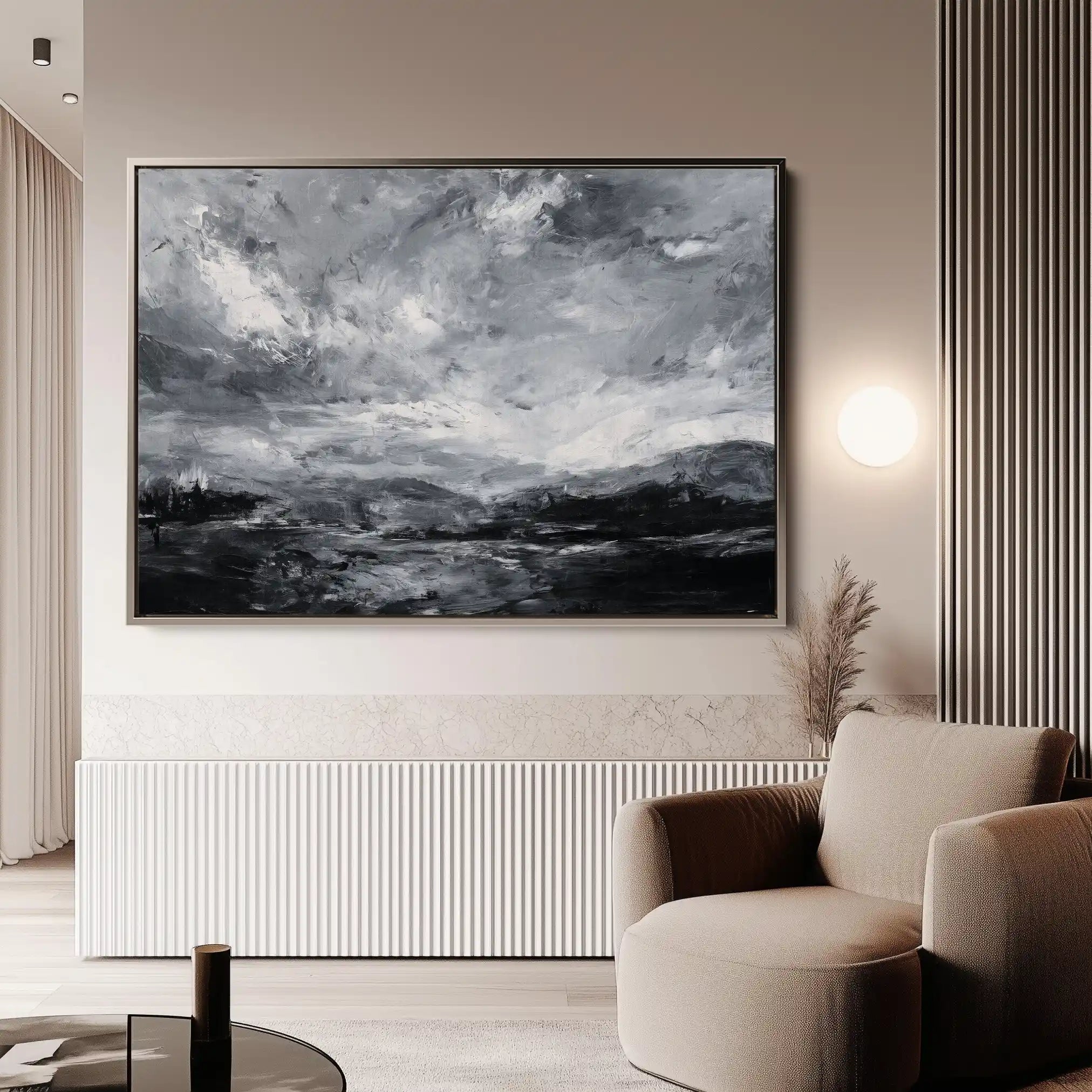 Abstract 1448 Canvas Art 60 x 40 cm / Black
