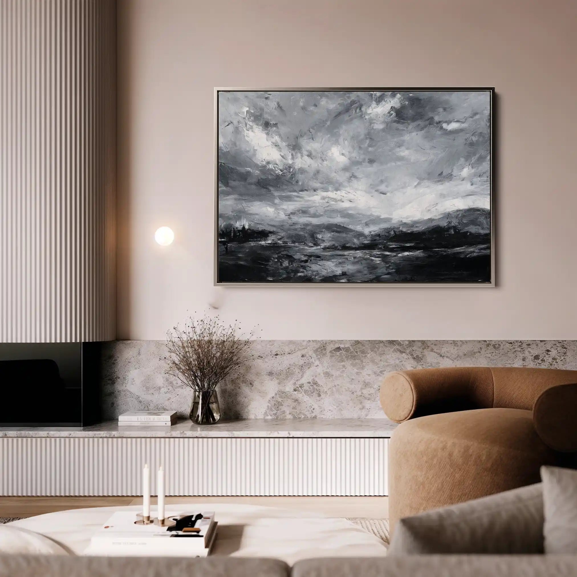 Abstract 1448 Canvas Art 60 x 40 cm / Black