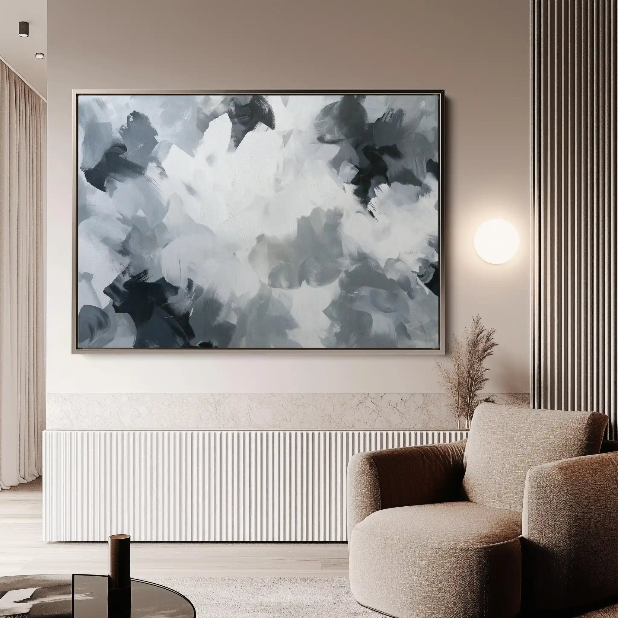 Abstract 1462 Canvas Art 60 x 40 cm / Black