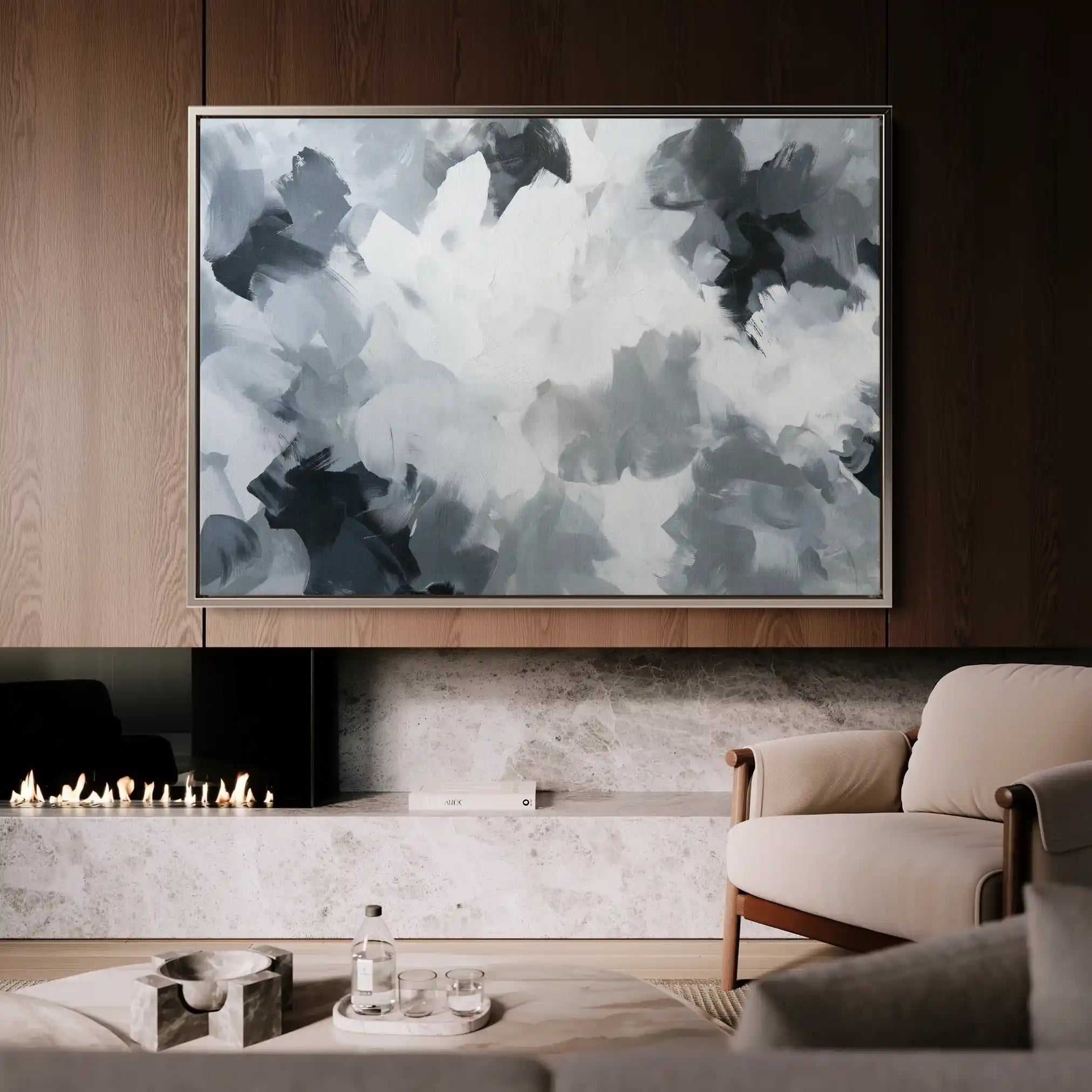 Abstract 1462 Canvas Art 60 x 40 cm / Black