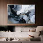 Abstract 1482 Canvas Art 60 x 40 cm / Black