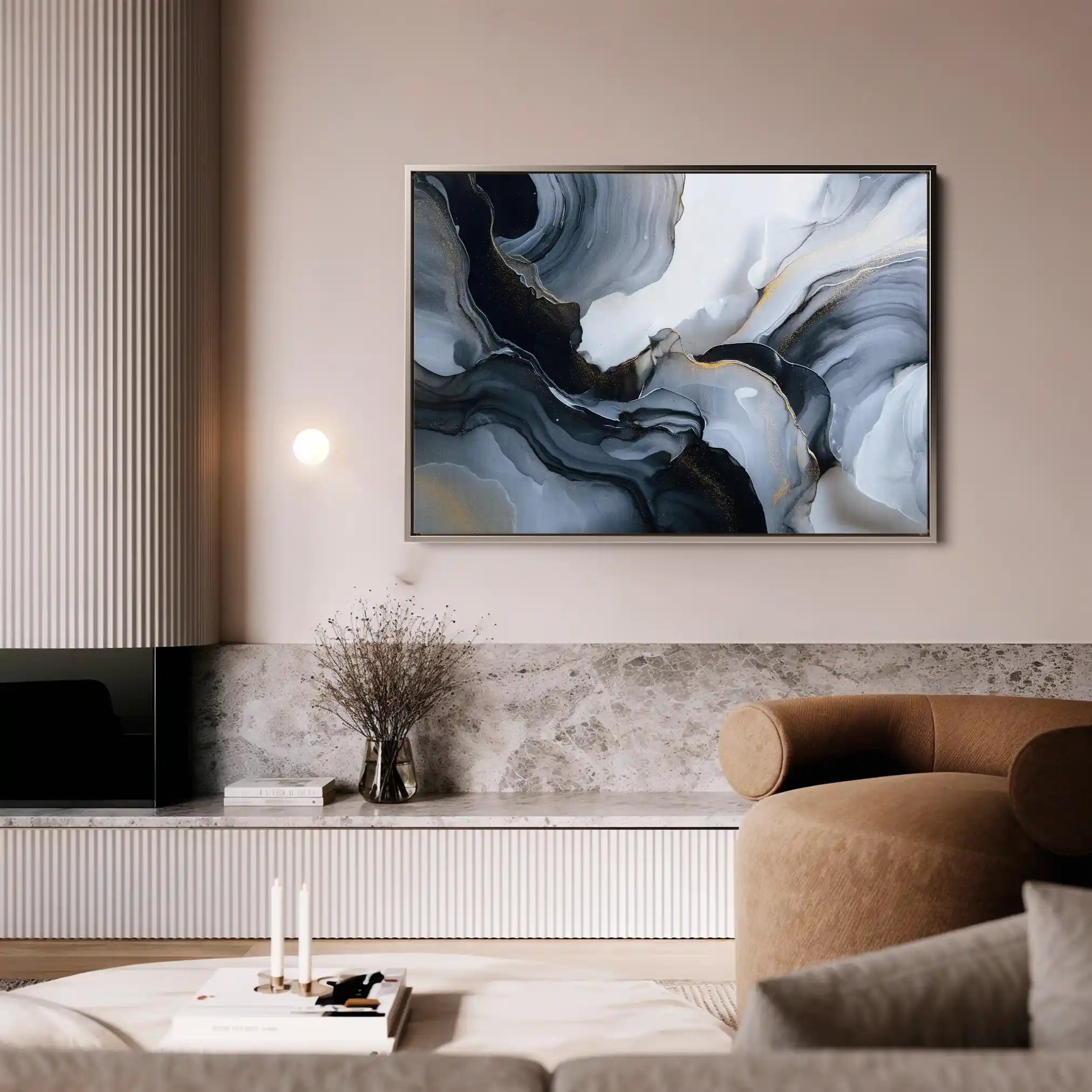 Abstract 1482 Canvas Art 60 x 40 cm / Black
