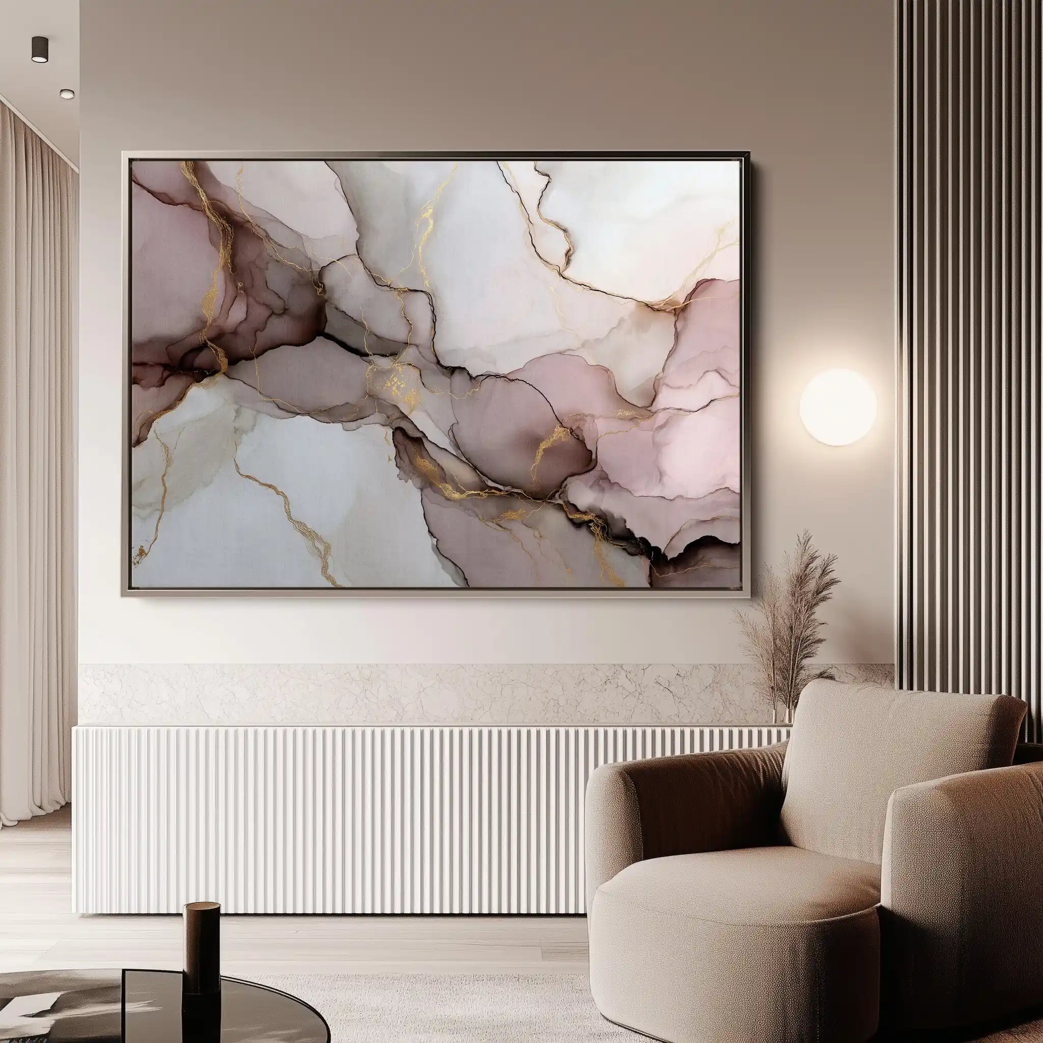 Abstract 1486 Canvas Art 60 x 40 cm / Black