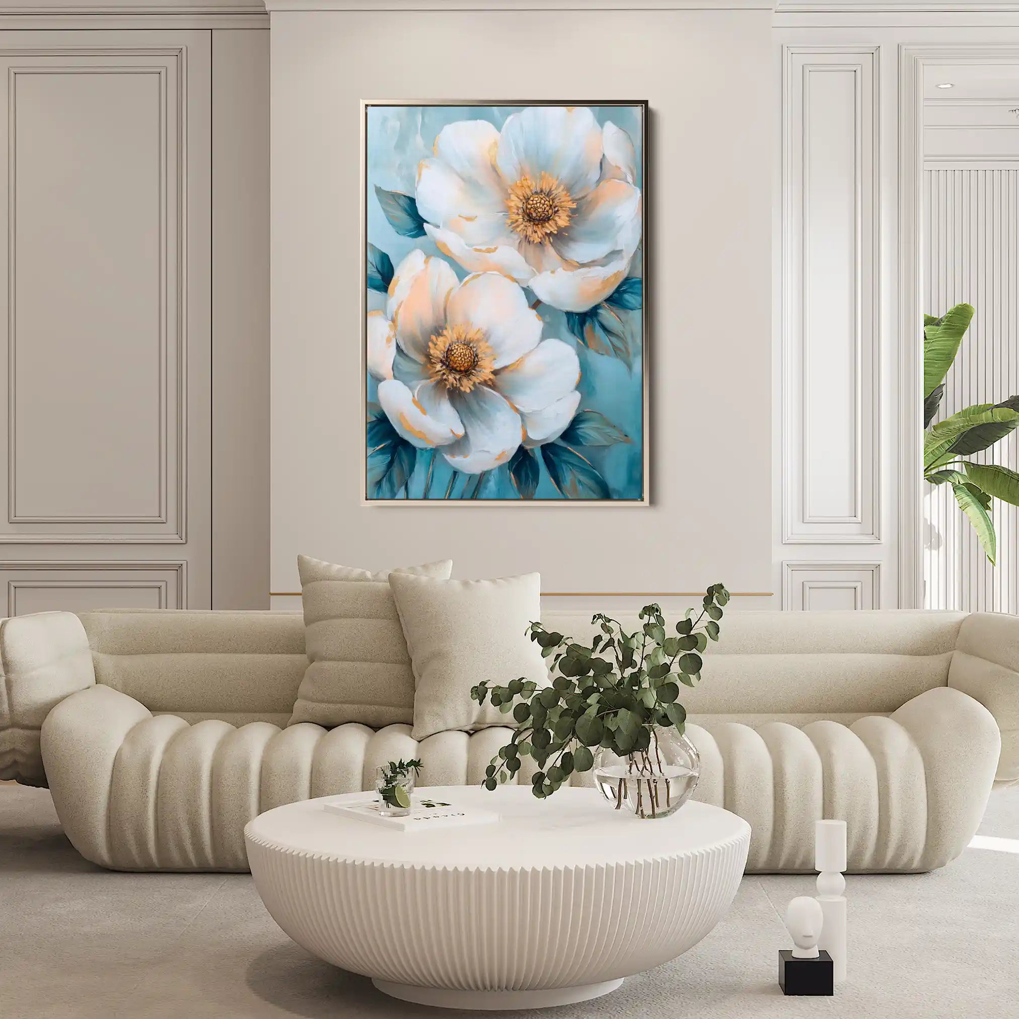 Floral 1503 Canvas Art 60 x 40 cm / Black