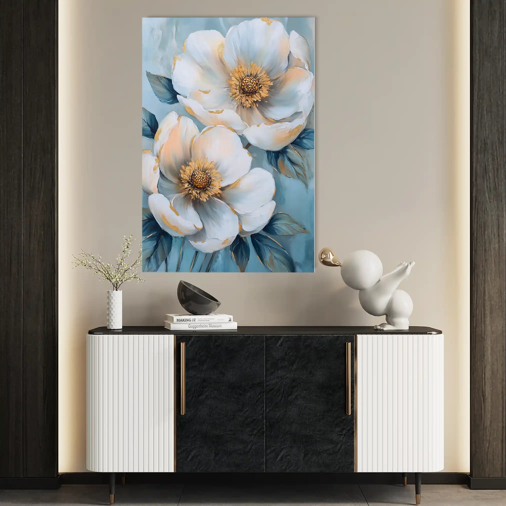 Floral 1503 Canvas Art 60 x 40 cm / Black