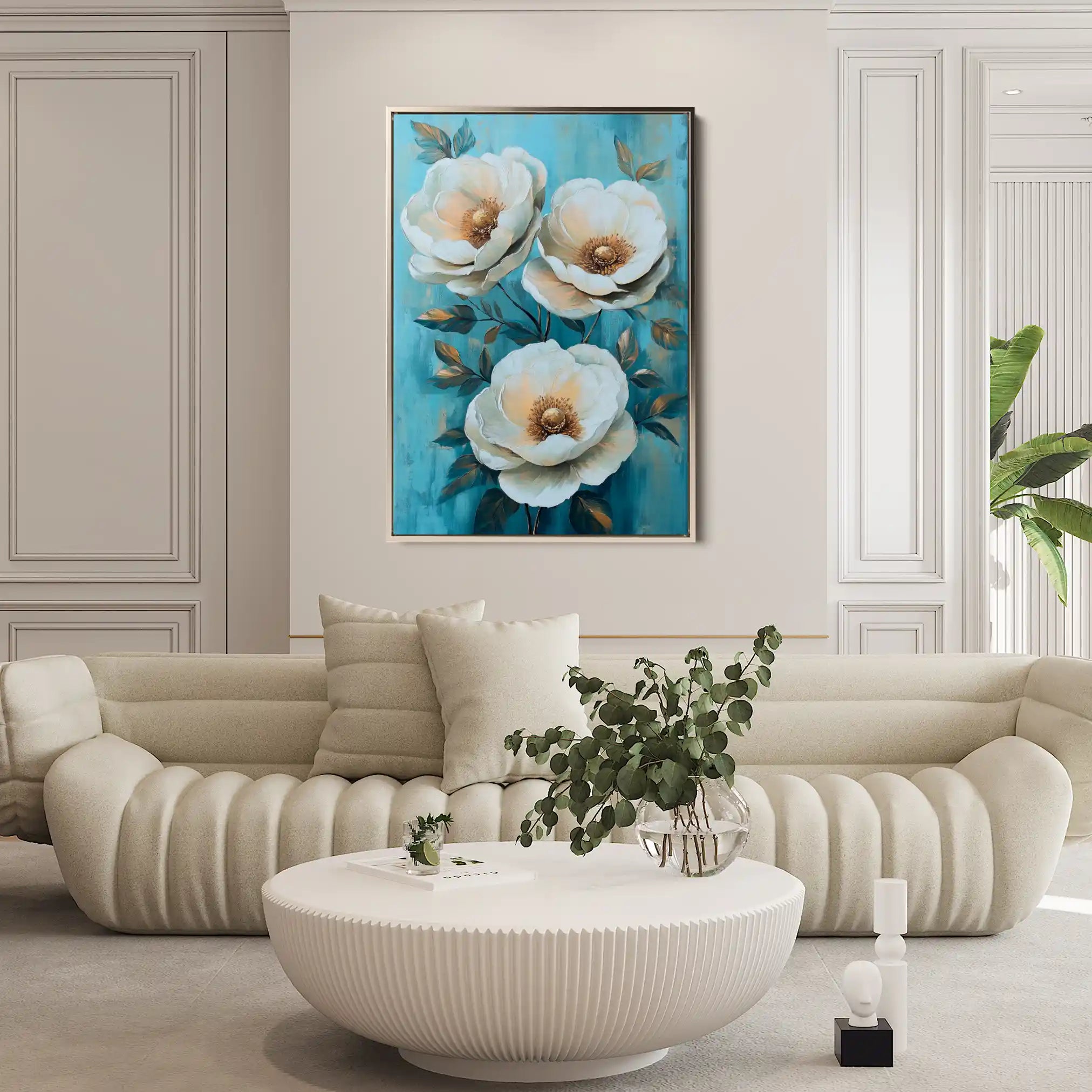 Floral 1504 Canvas Art 60 x 40 cm / Black