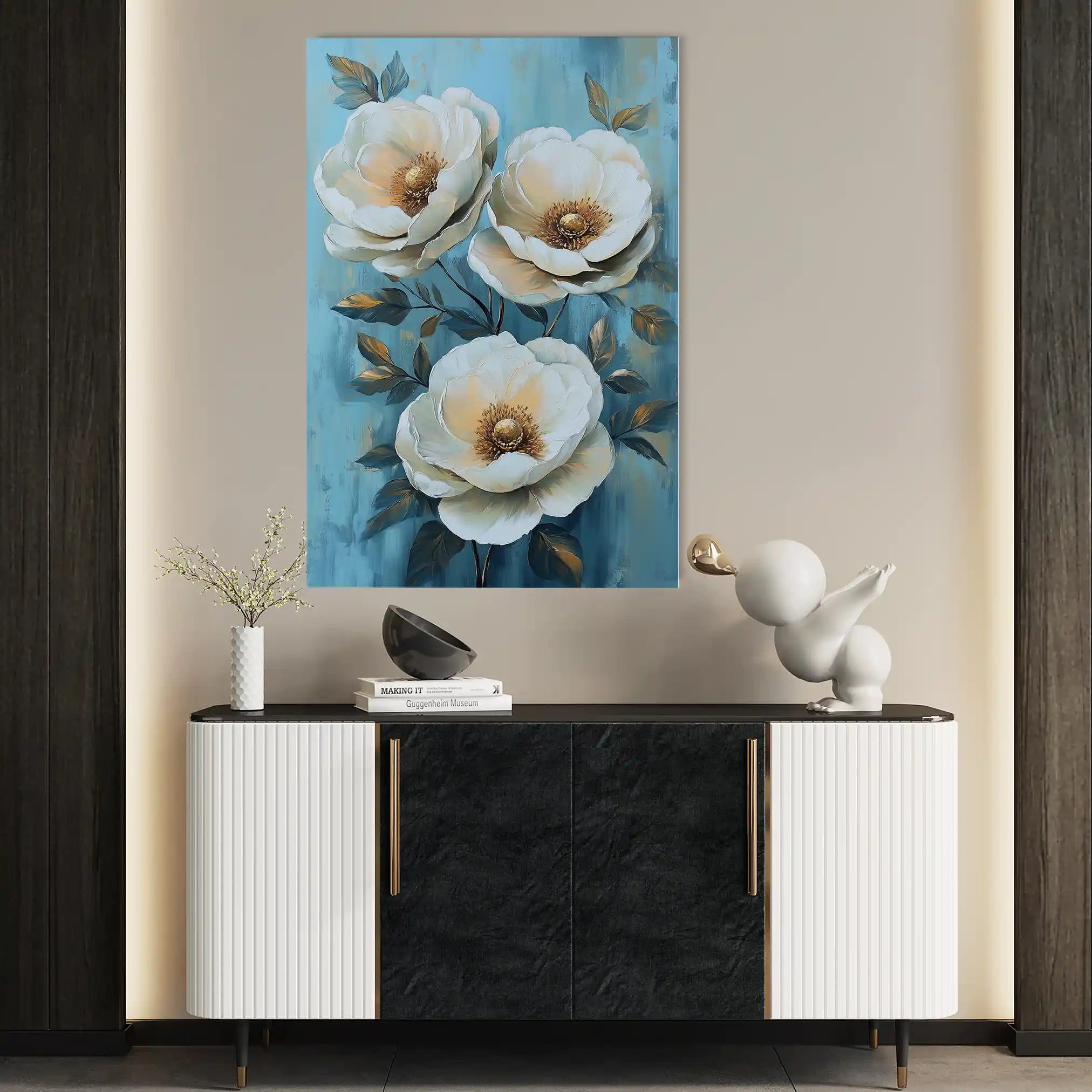 Floral 1504 Canvas Art 60 x 40 cm / Black