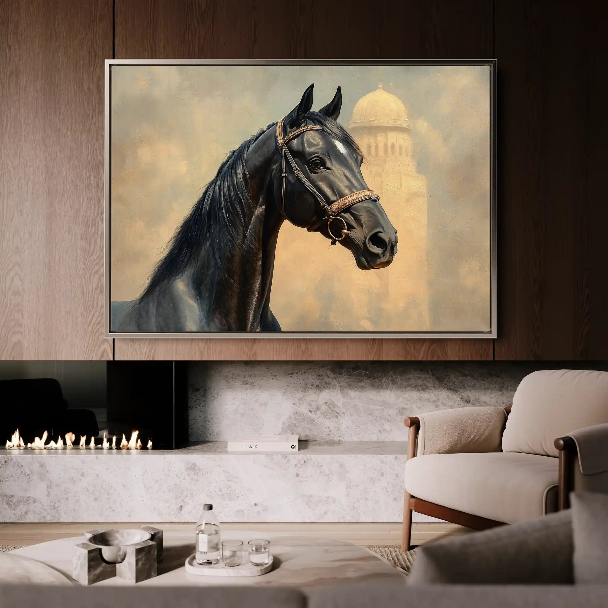 Horses 151 Canvas Art 60 x 40 cm / Black