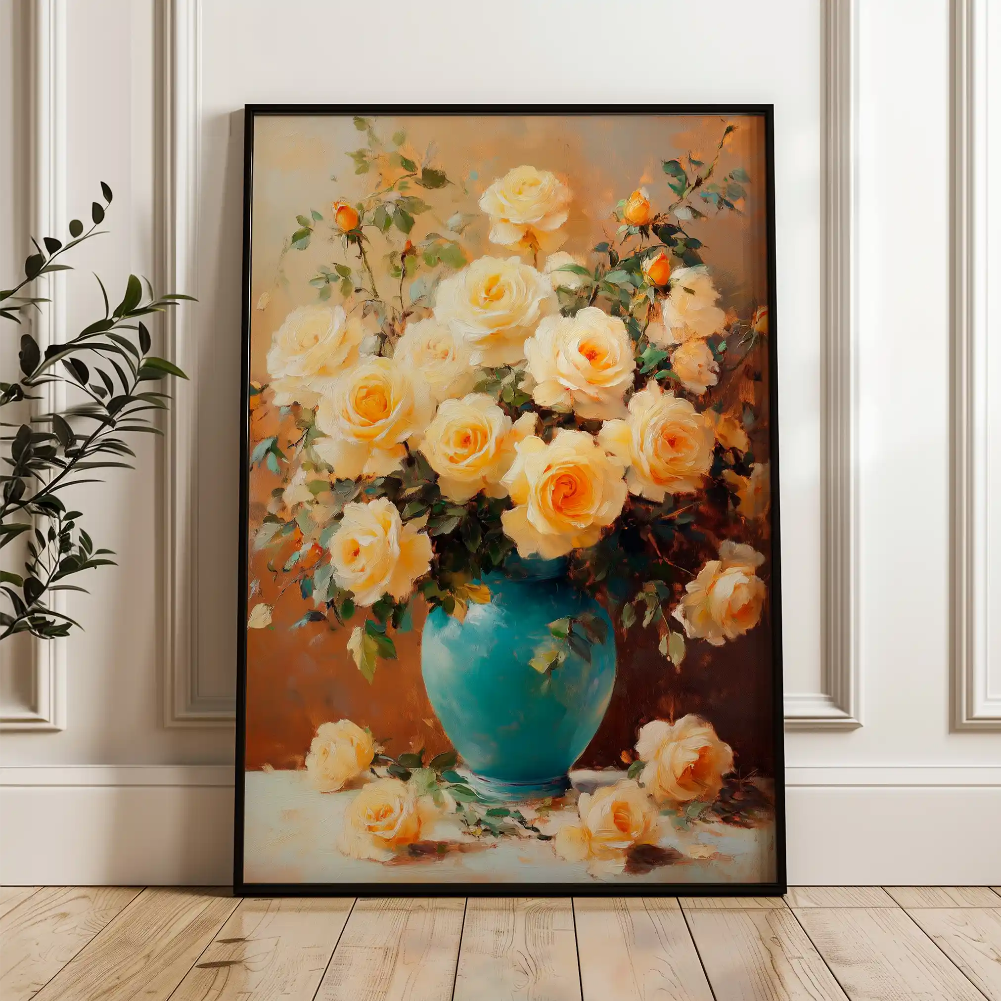 Floral 1518 Canvas Art 60 x 40 cm / Black