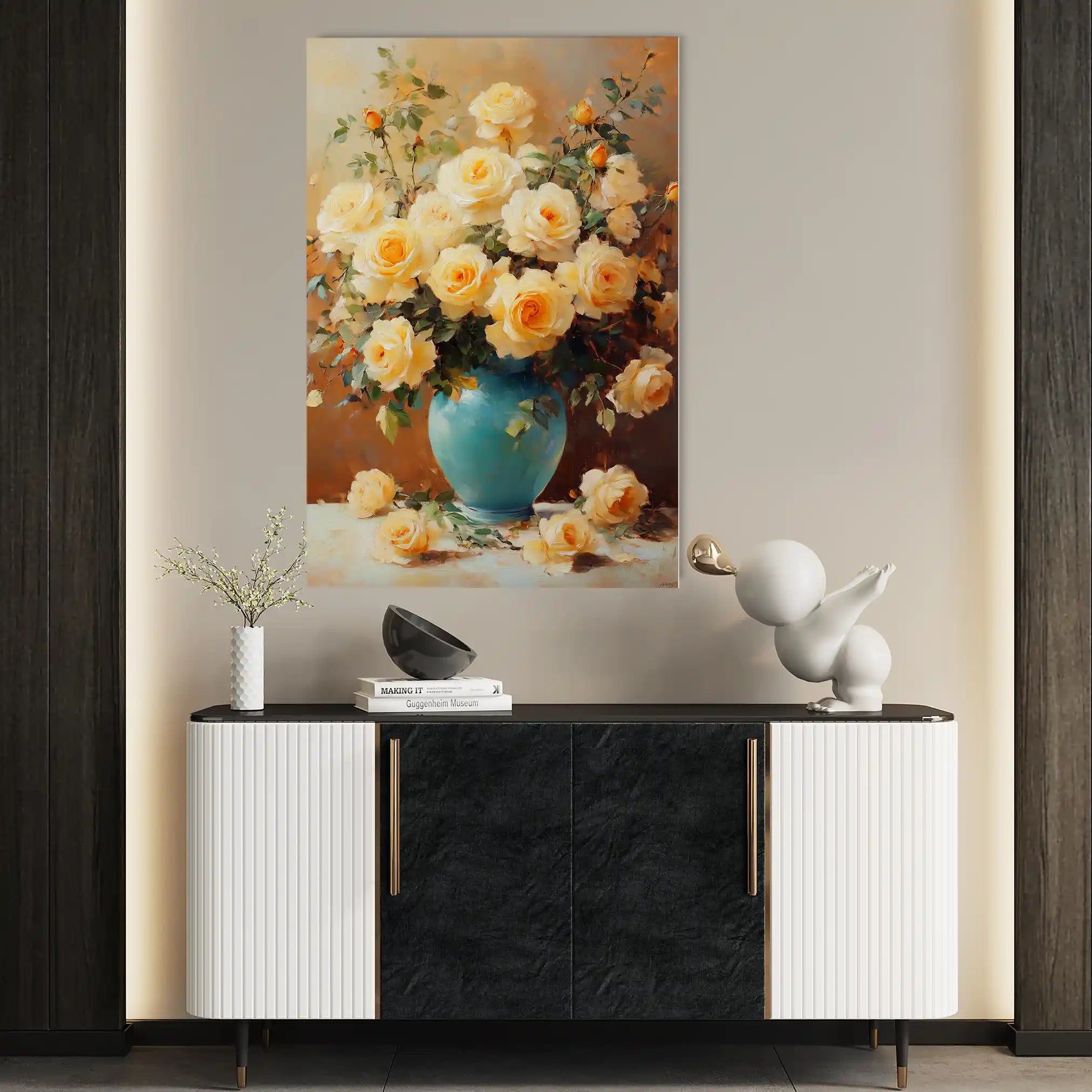 Floral 1518 Canvas Art 60 x 40 cm / Black