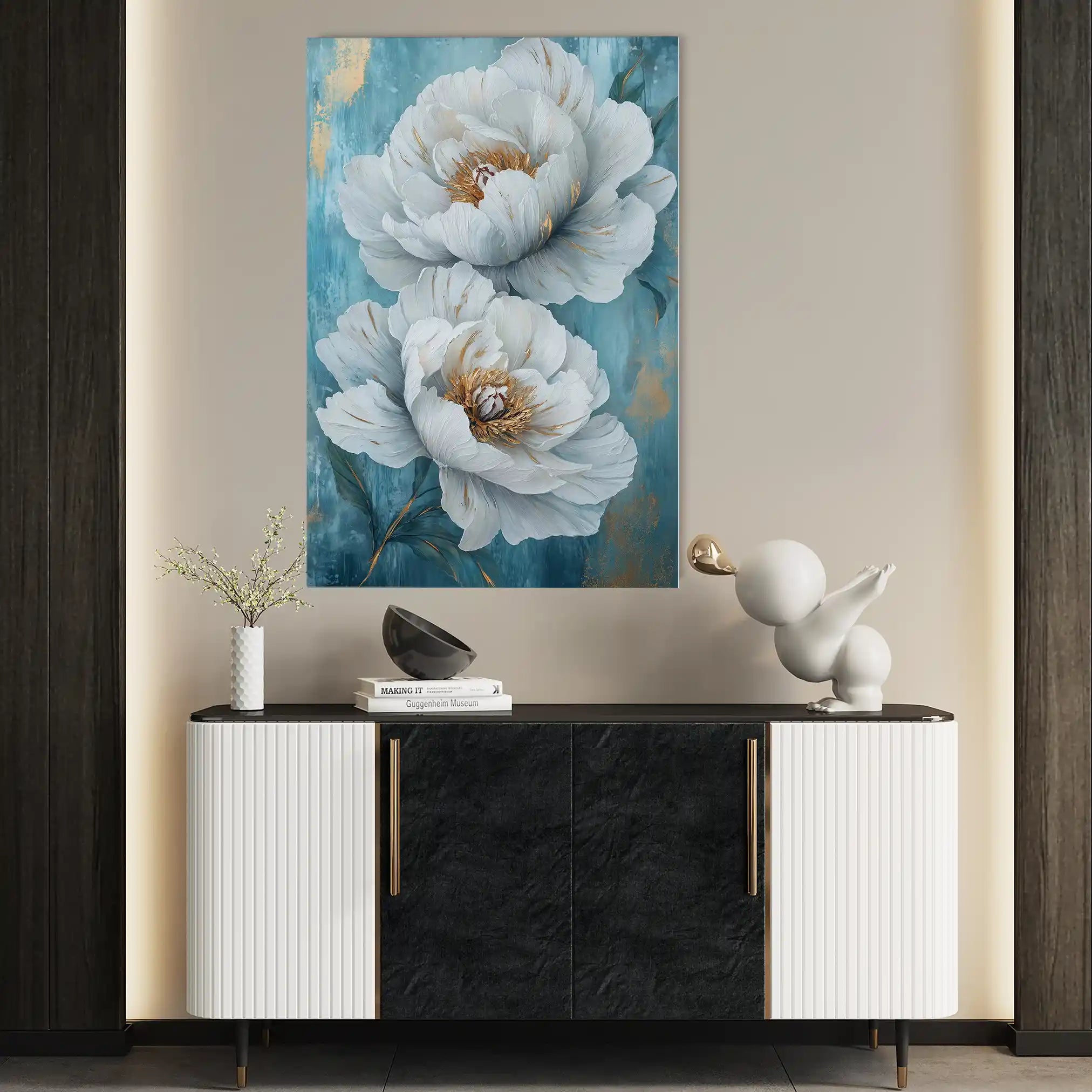 Floral 1519 Canvas Art 60 x 40 cm / Black