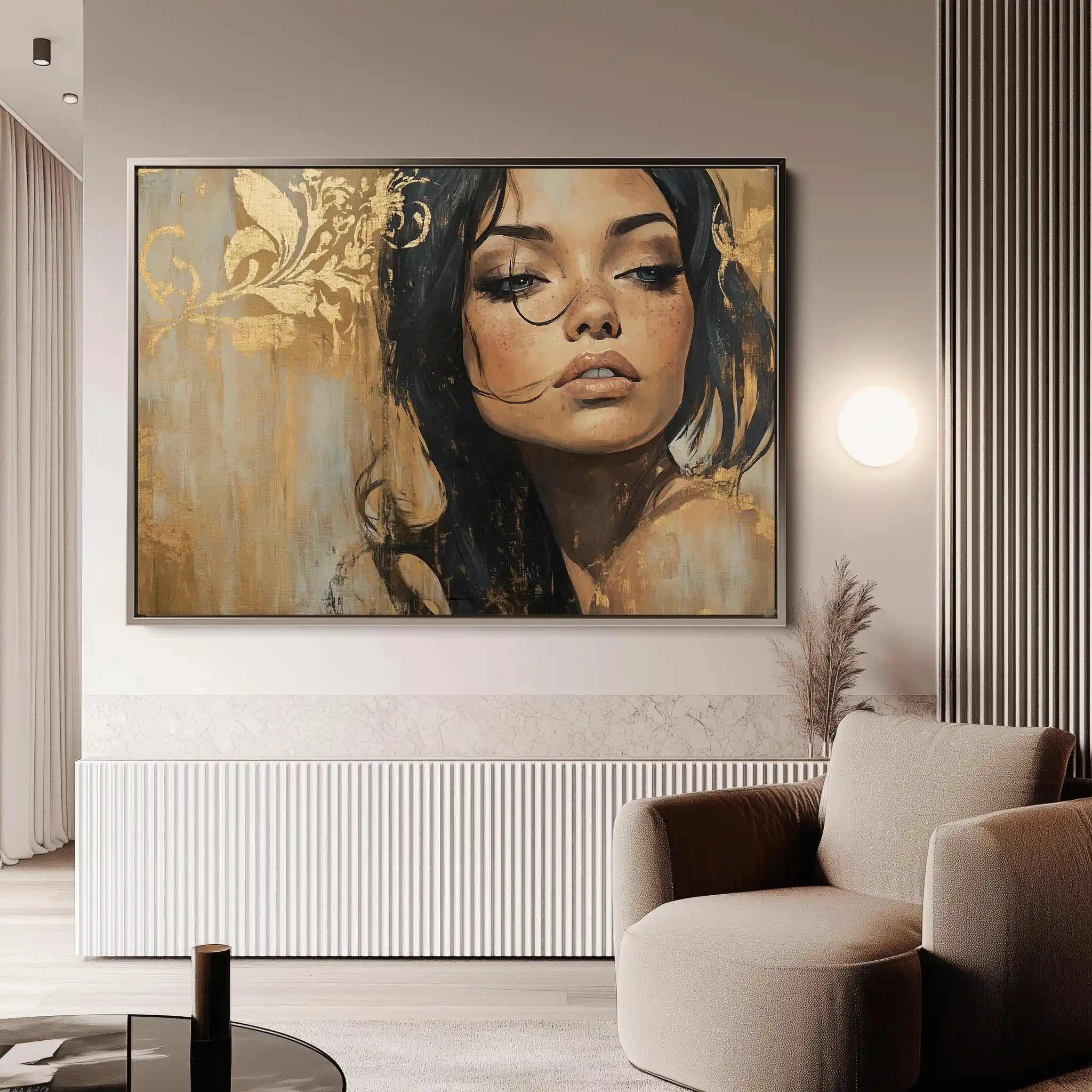 Portrait 153 Canvas Art 60 x 40 cm / Black