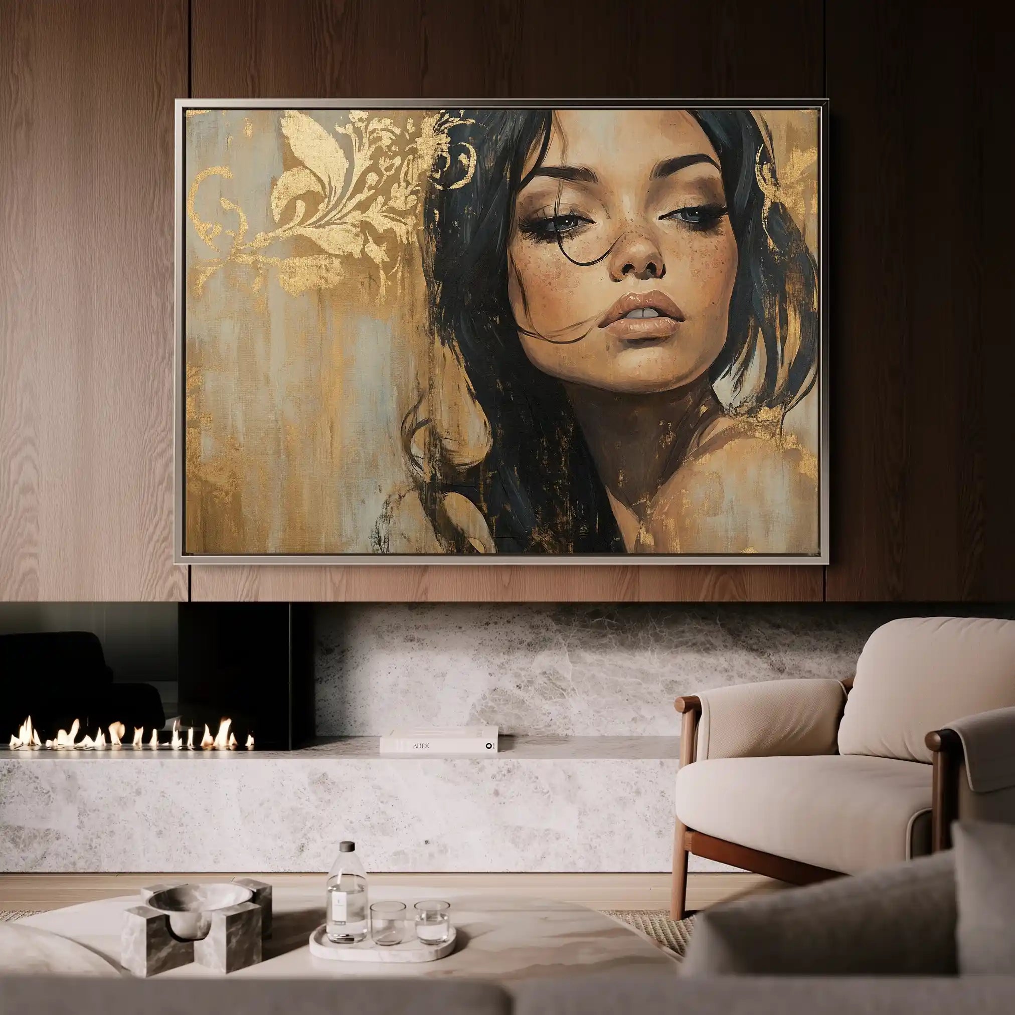 Portrait 153 Canvas Art 60 x 40 cm / Black