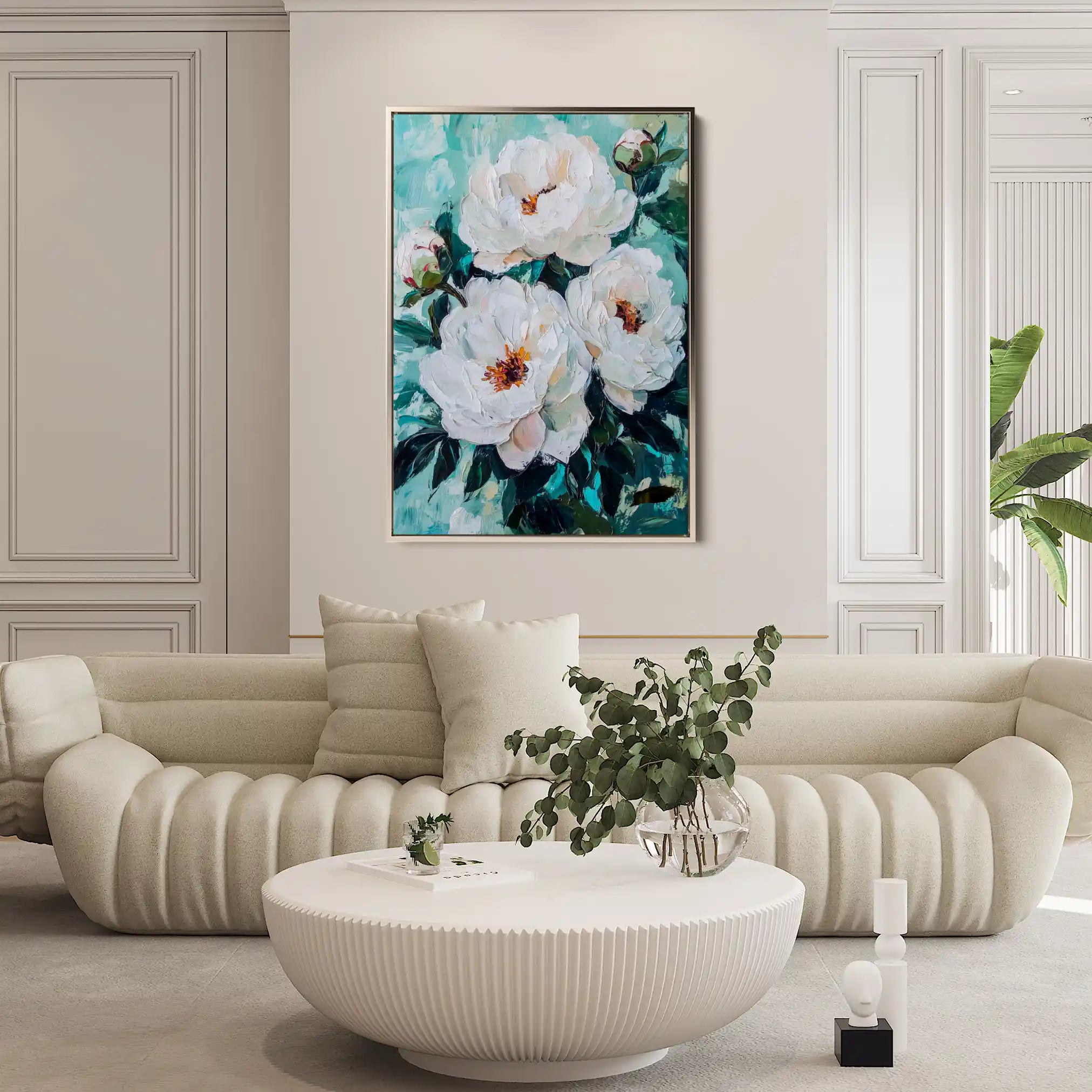 Floral 1542 Canvas Art 60 x 40 cm / Black