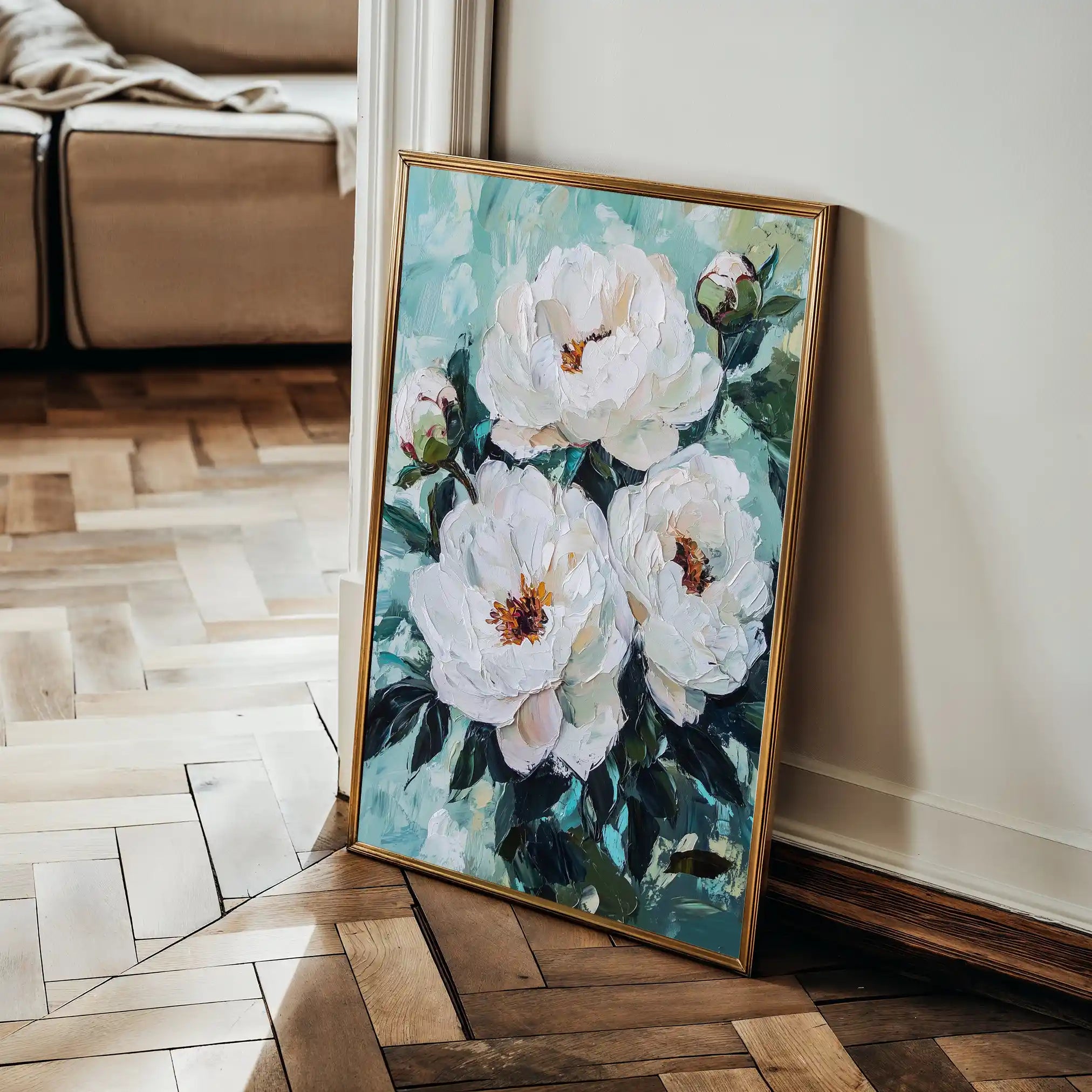 Floral 1542 Canvas Art 60 x 40 cm / Black