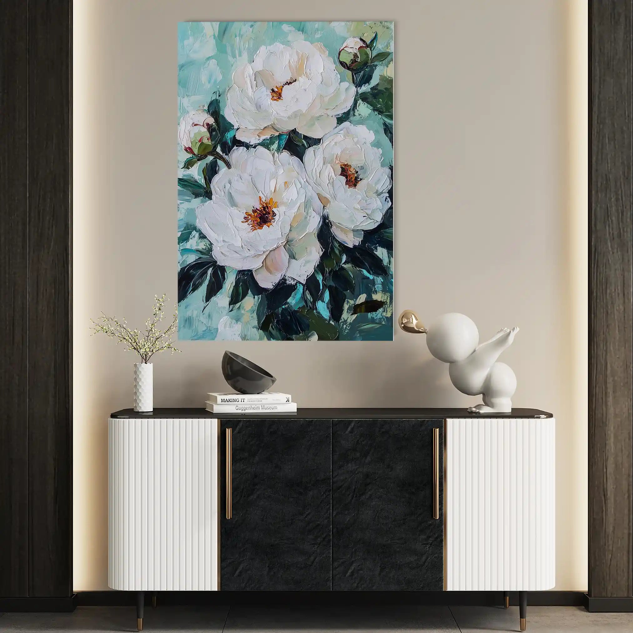 Floral 1542 Canvas Art 60 x 40 cm / Black