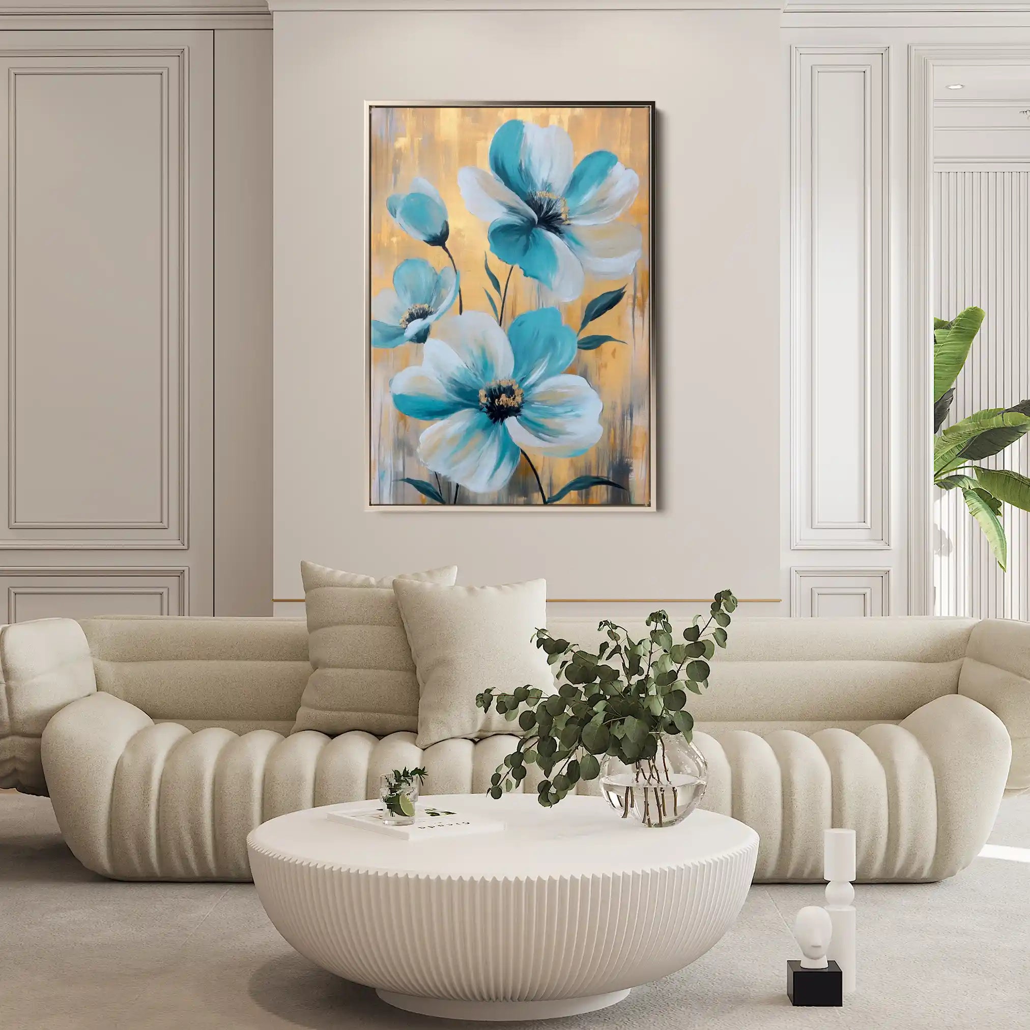 Floral 1545 Canvas Art 60 x 40 cm / Black