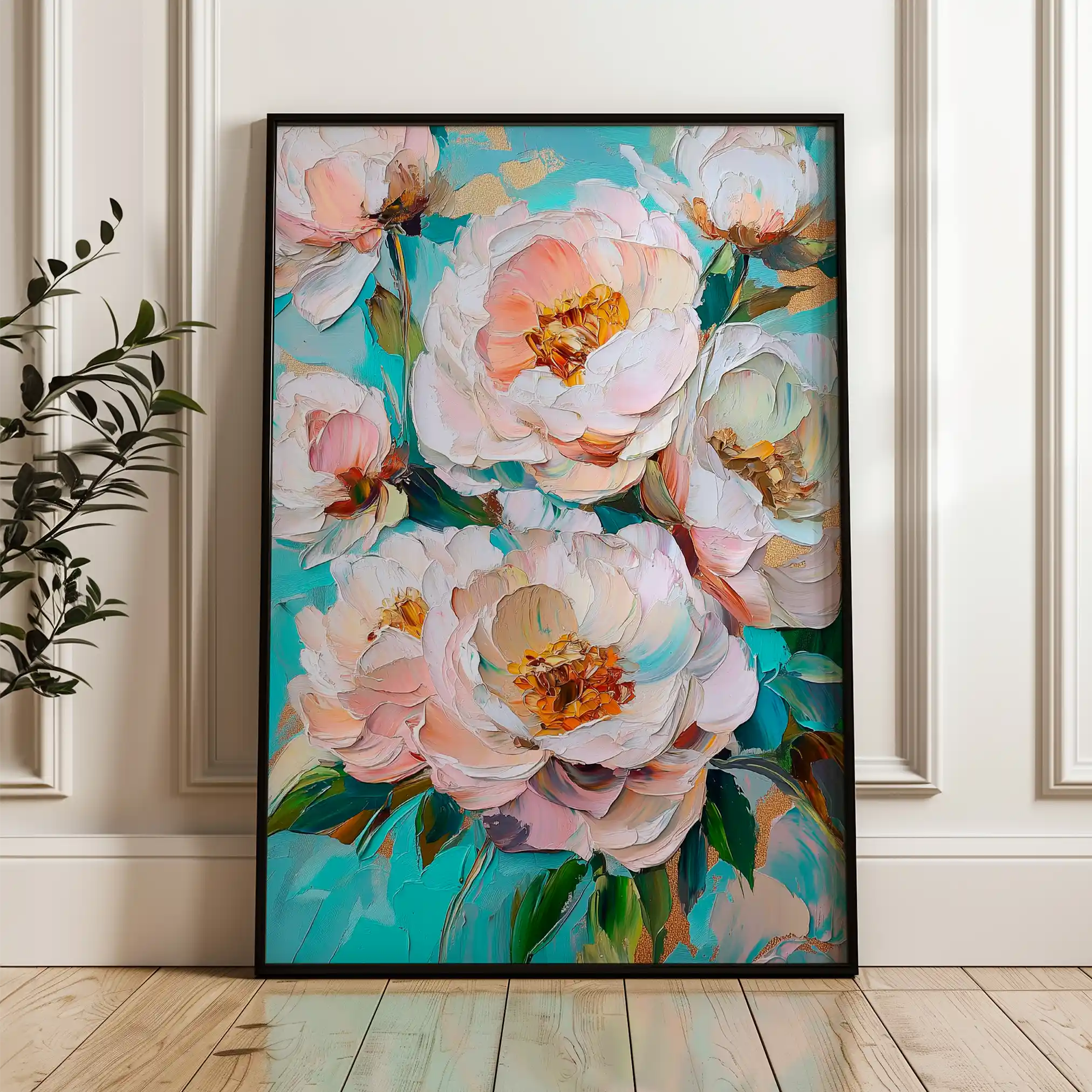 Floral 1546 Canvas Art 60 x 40 cm / Black