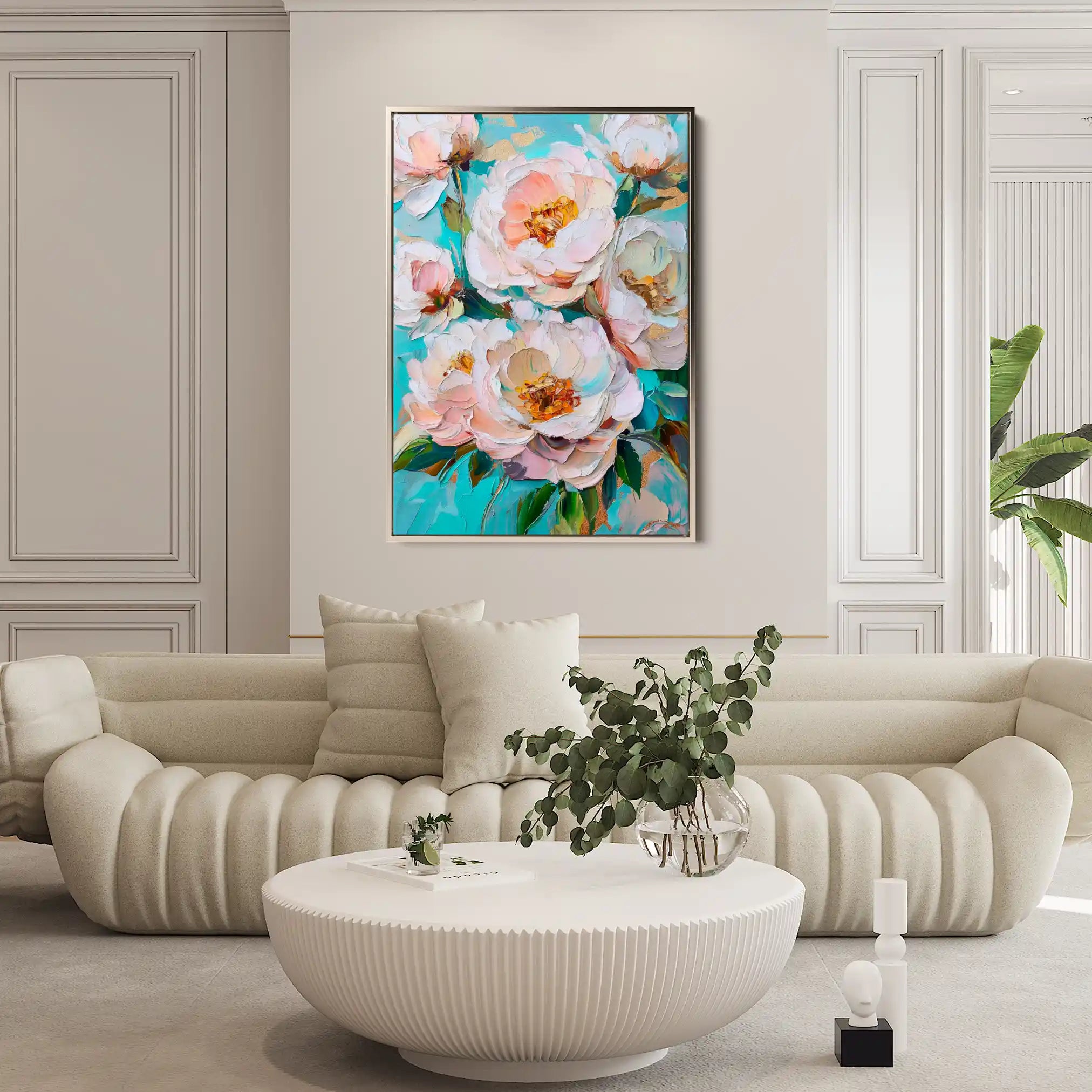 Floral 1546 Canvas Art 60 x 40 cm / Black