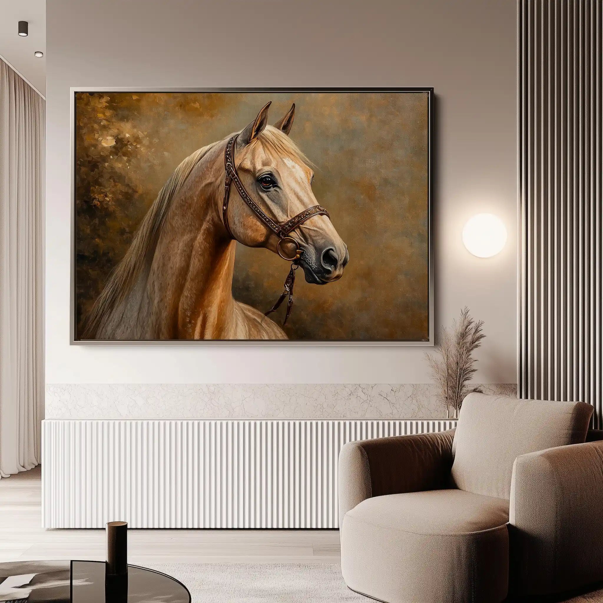 Horses 155 Canvas Art 60 x 40 cm / Black