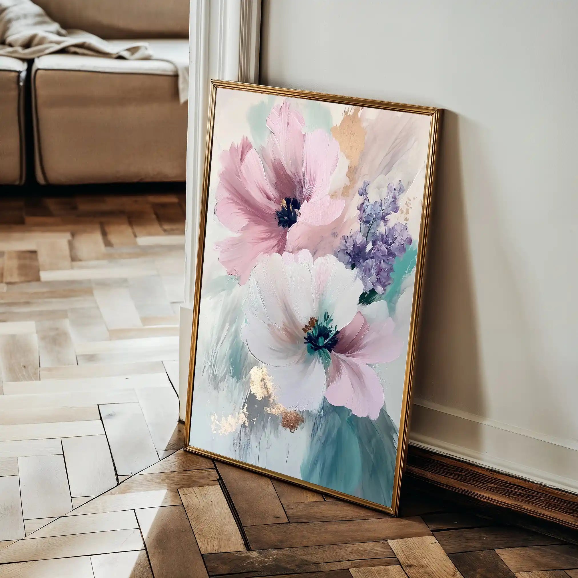Floral 1551 Canvas Art 60 x 40 cm / Black
