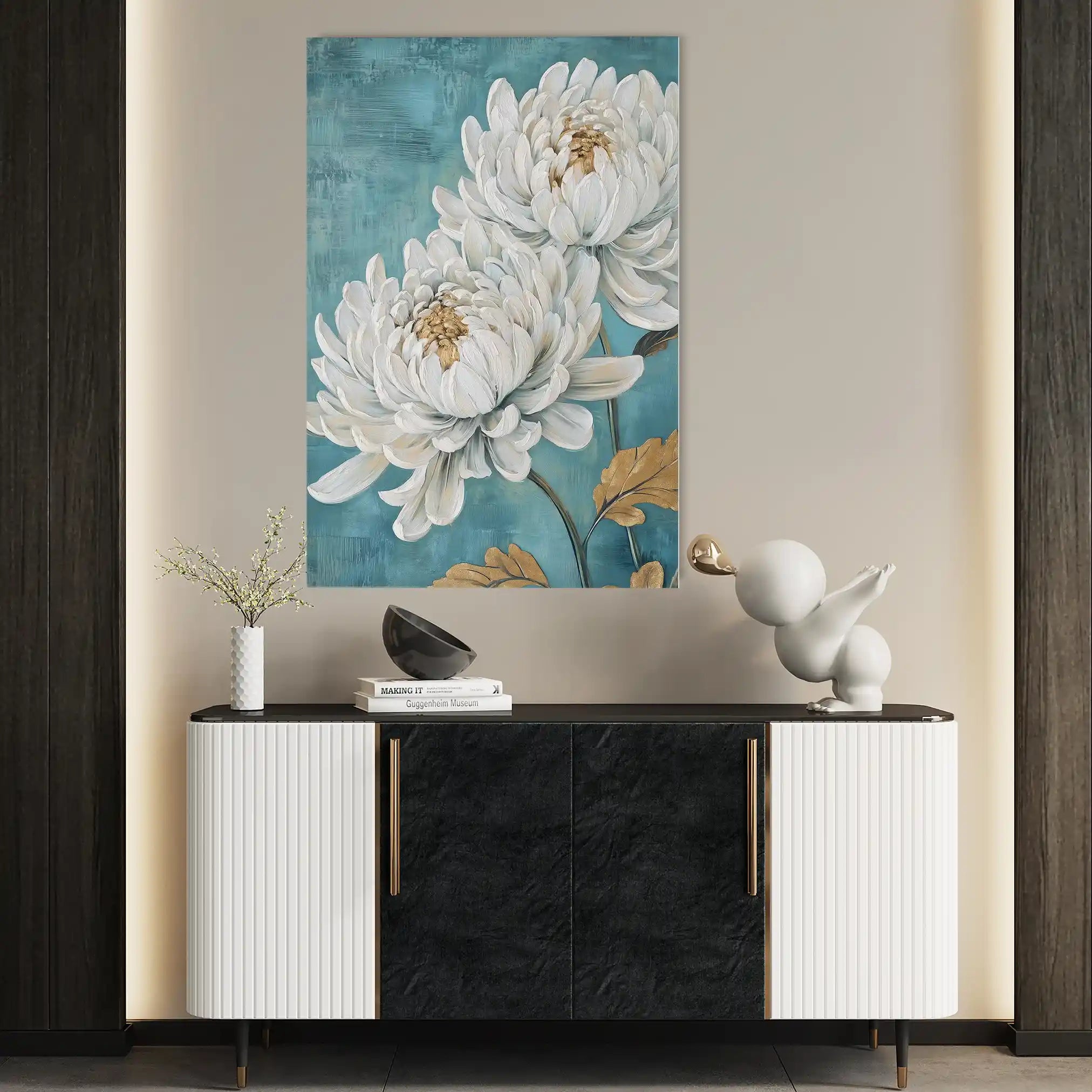 Floral 1561 Canvas Art 60 x 40 cm / Black