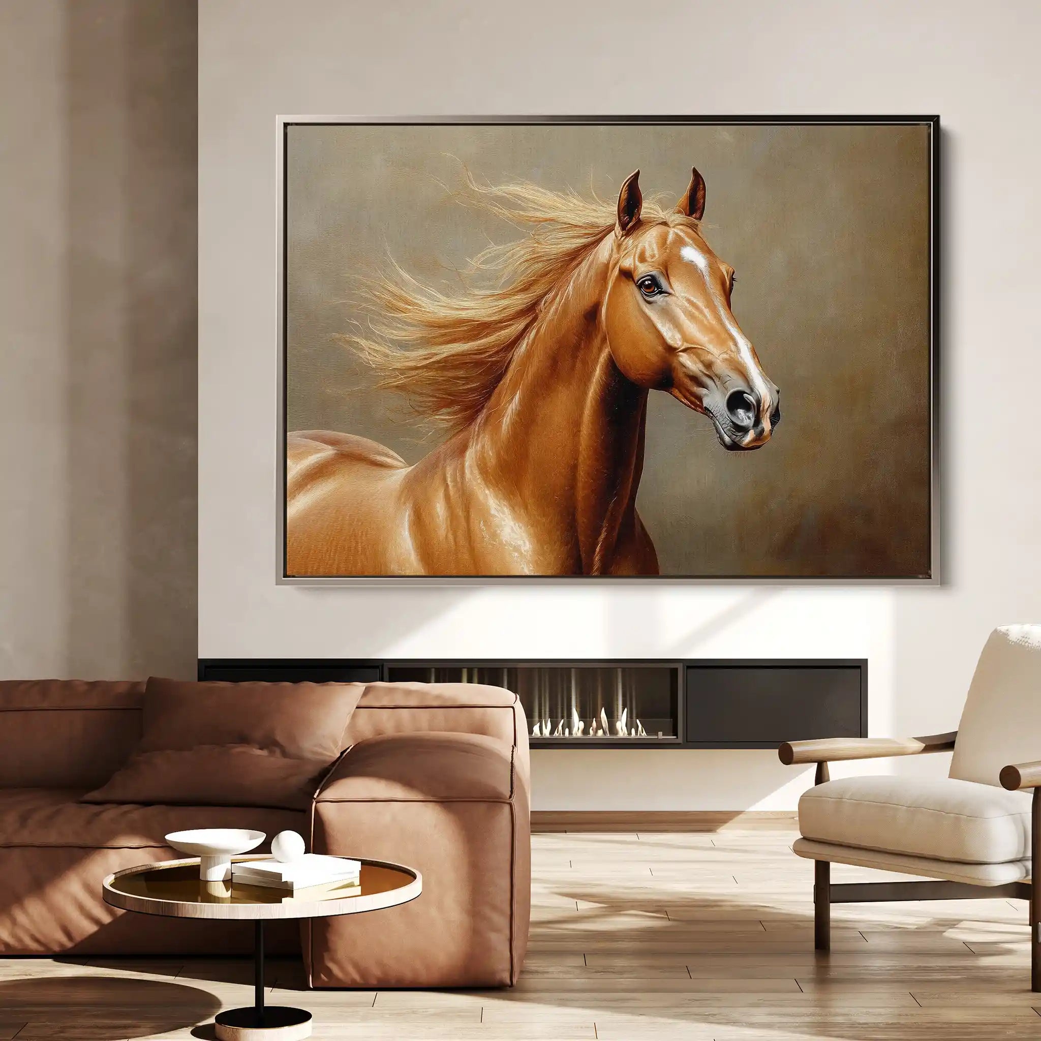 Horses 157 Canvas Art 60 x 40 cm / Black