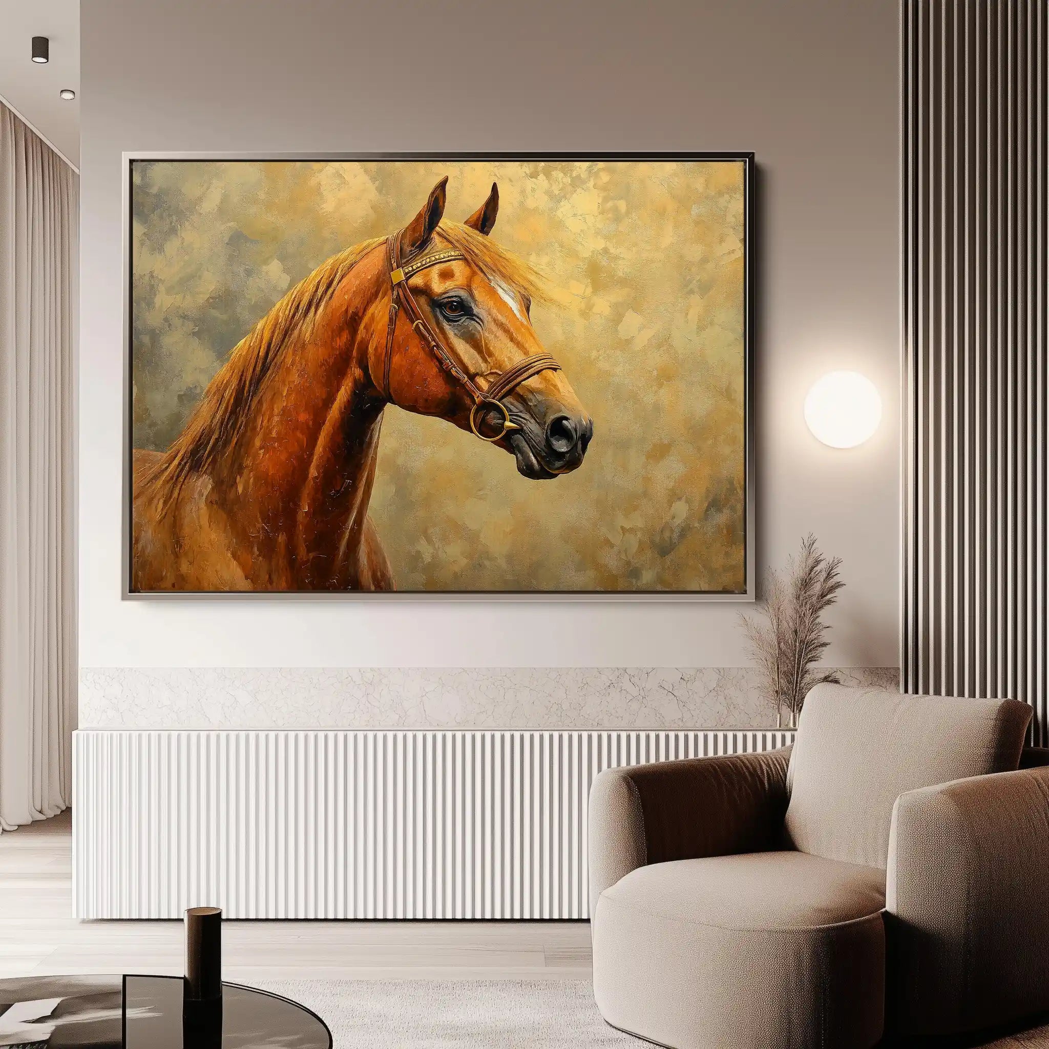 Horses 158 Canvas Art 60 x 40 cm / Black