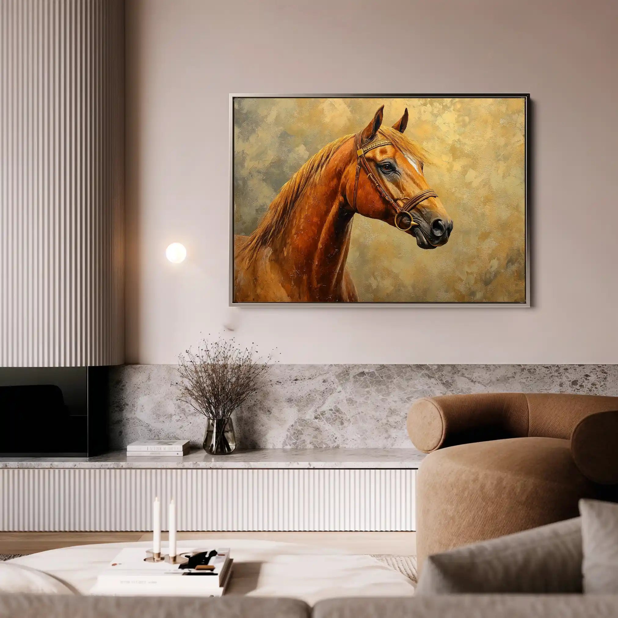 Horses 158 Canvas Art 60 x 40 cm / Black