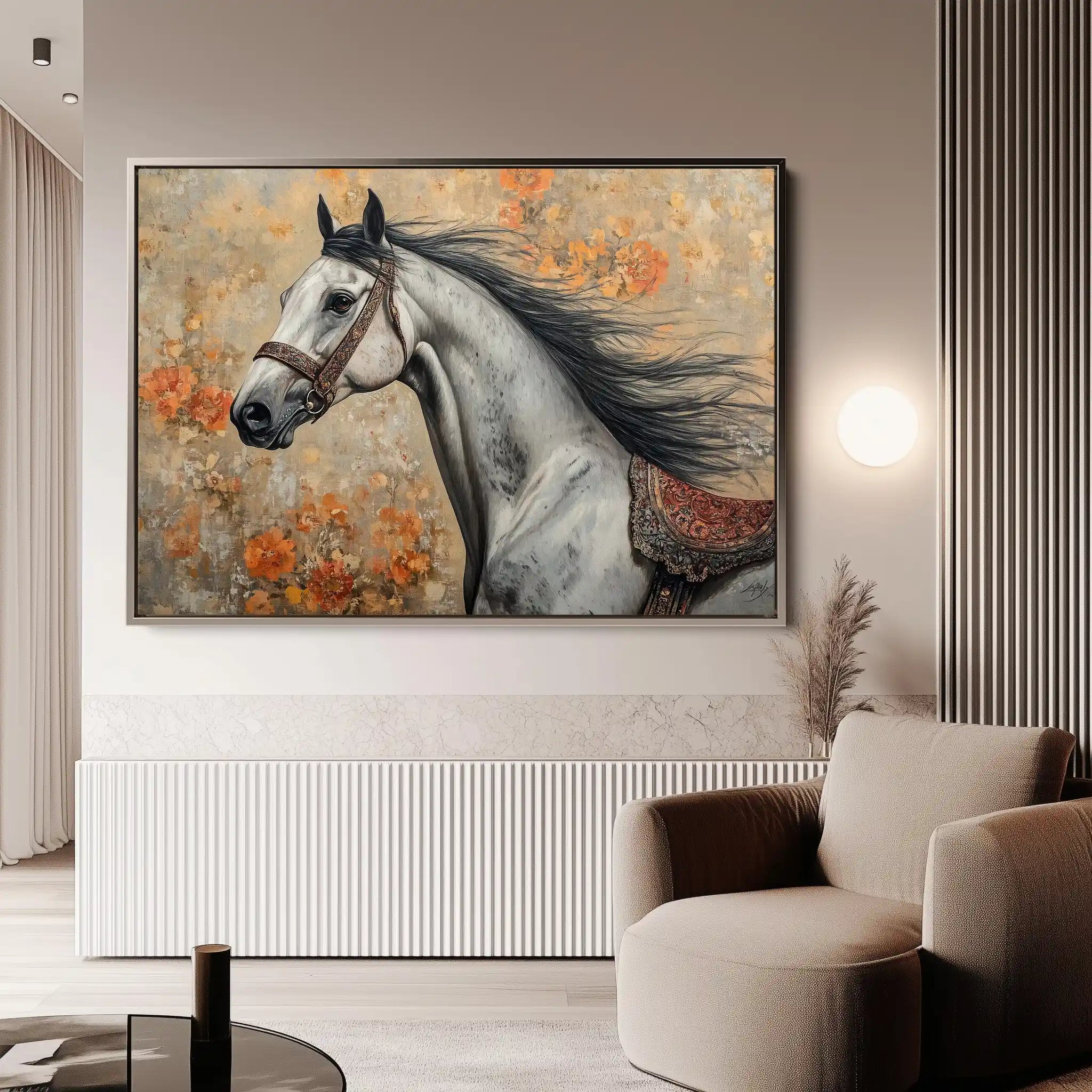 Horses 159 Canvas Art 60 x 40 cm / Black