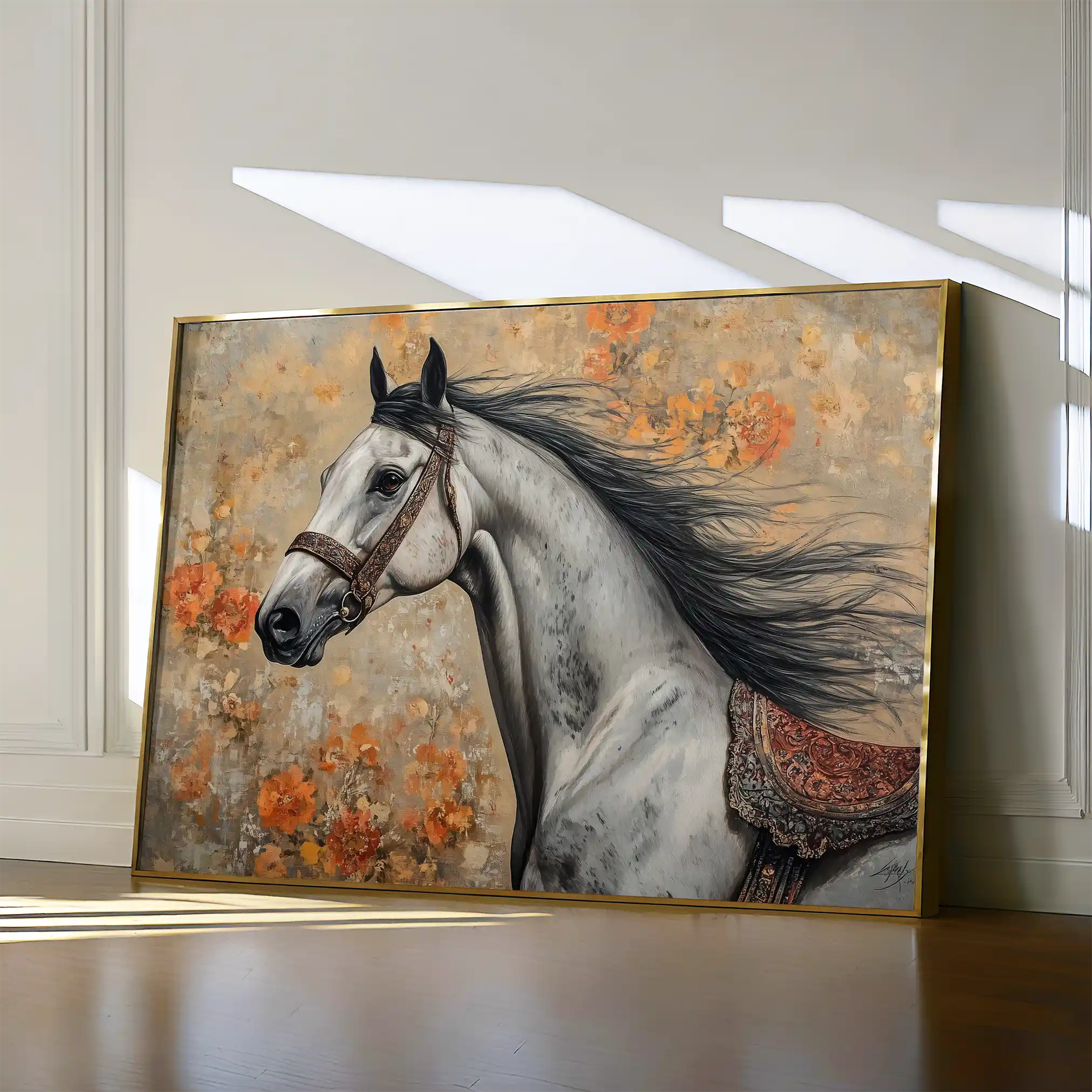 Horses 159 Canvas Art 60 x 40 cm / Black