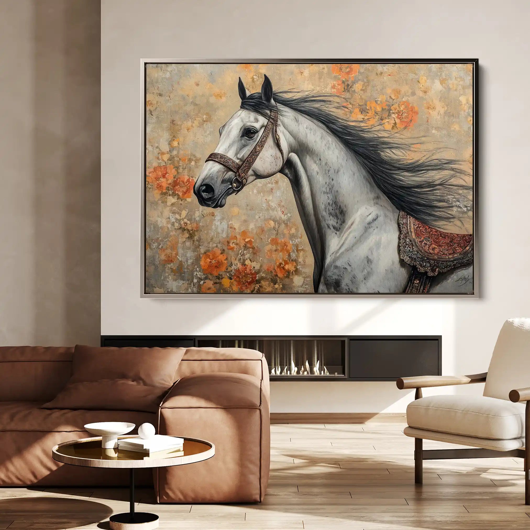 Horses 159 Canvas Art 60 x 40 cm / Black