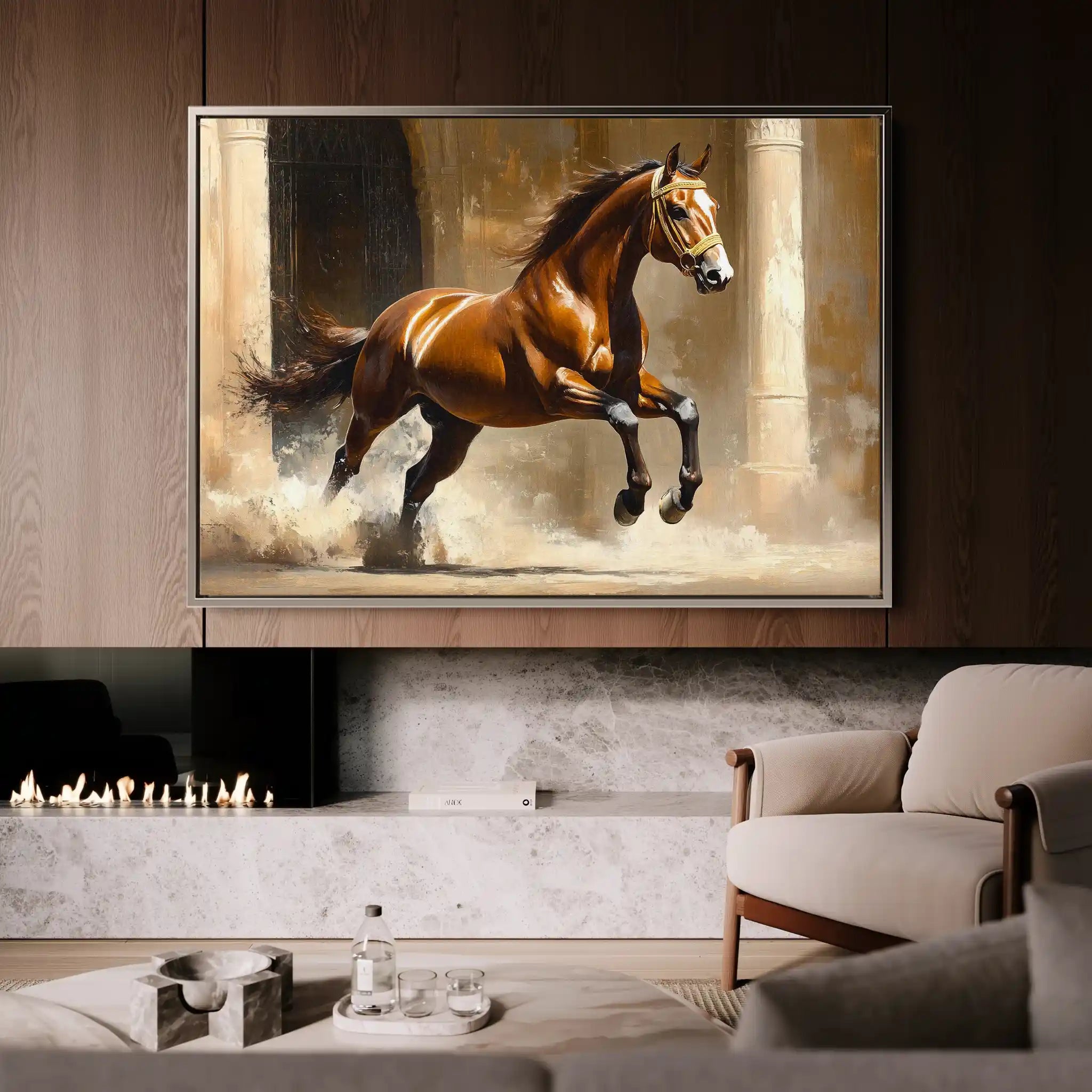 Horses 160 Canvas Art 60 x 40 cm / Black