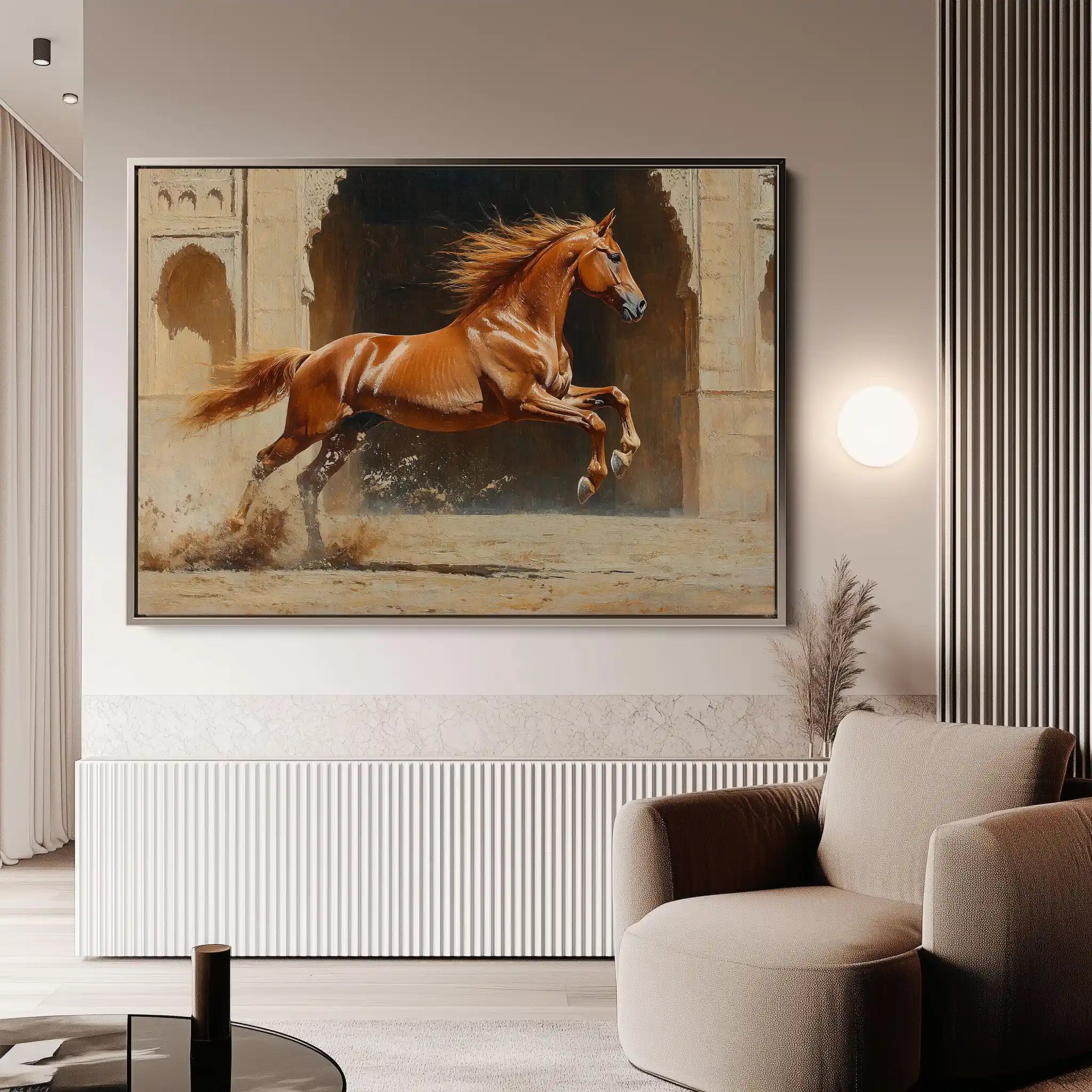 Horses 161 Canvas Art 60 x 40 cm / Black