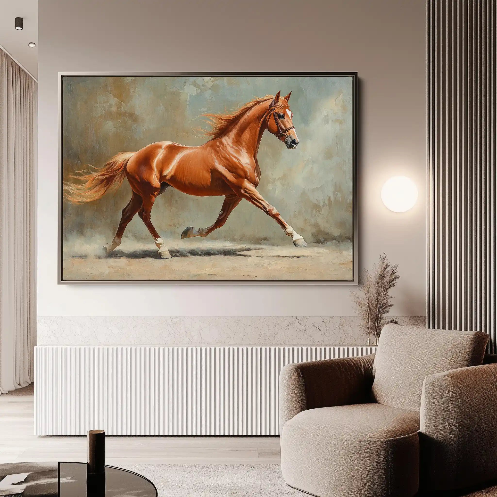 Horses 162 Canvas Art 60 x 40 cm / Black
