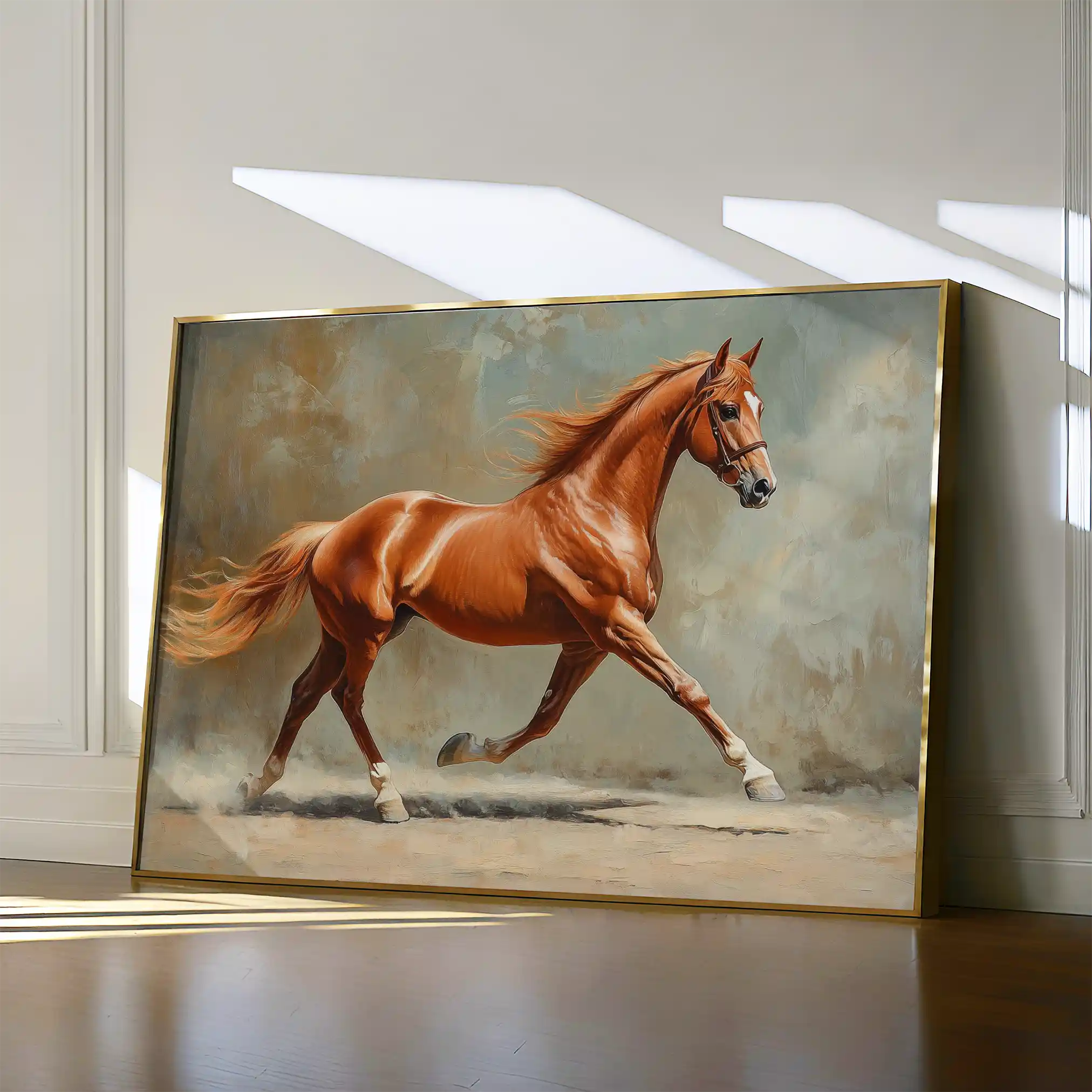 Horses 162 Canvas Art 60 x 40 cm / Black