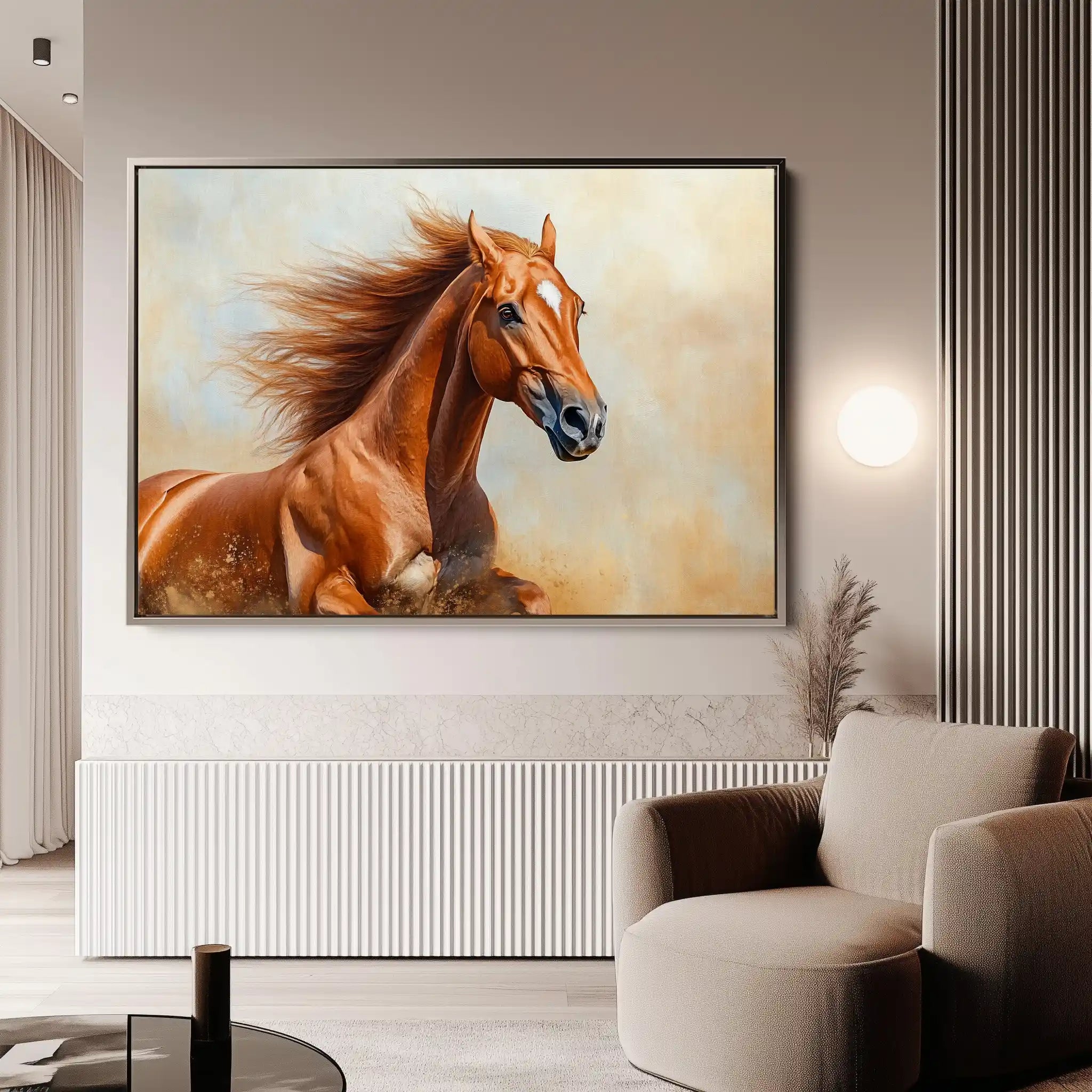 Horses 163 Canvas Art 60 x 40 cm / Black