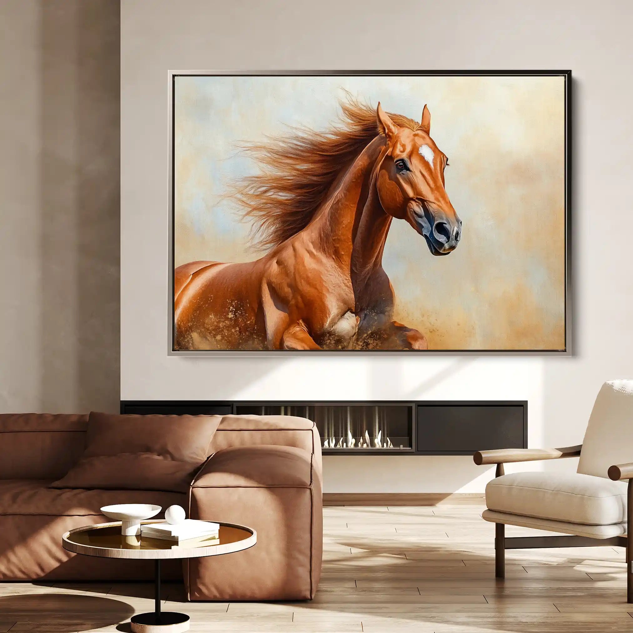 Horses 163 Canvas Art 60 x 40 cm / Black