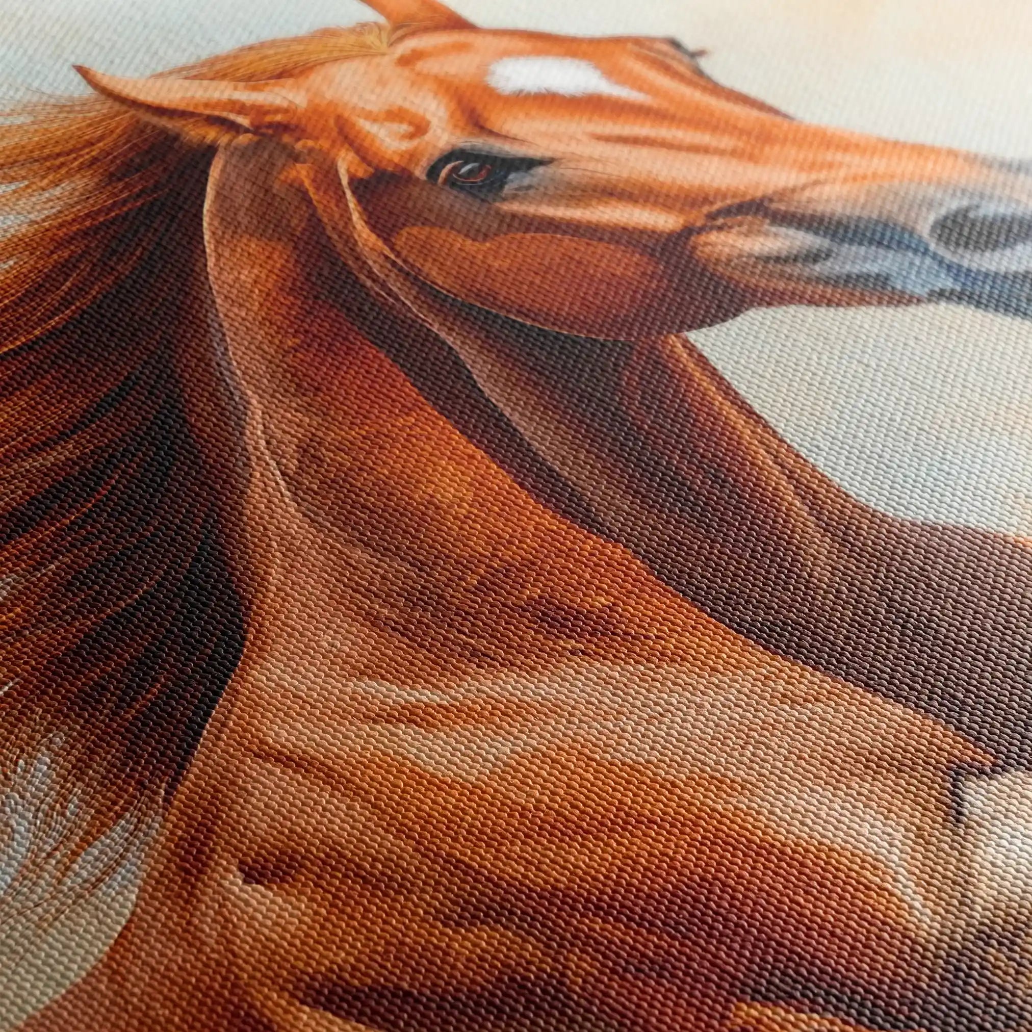 Horses 163 Canvas Art 60 x 40 cm / Black