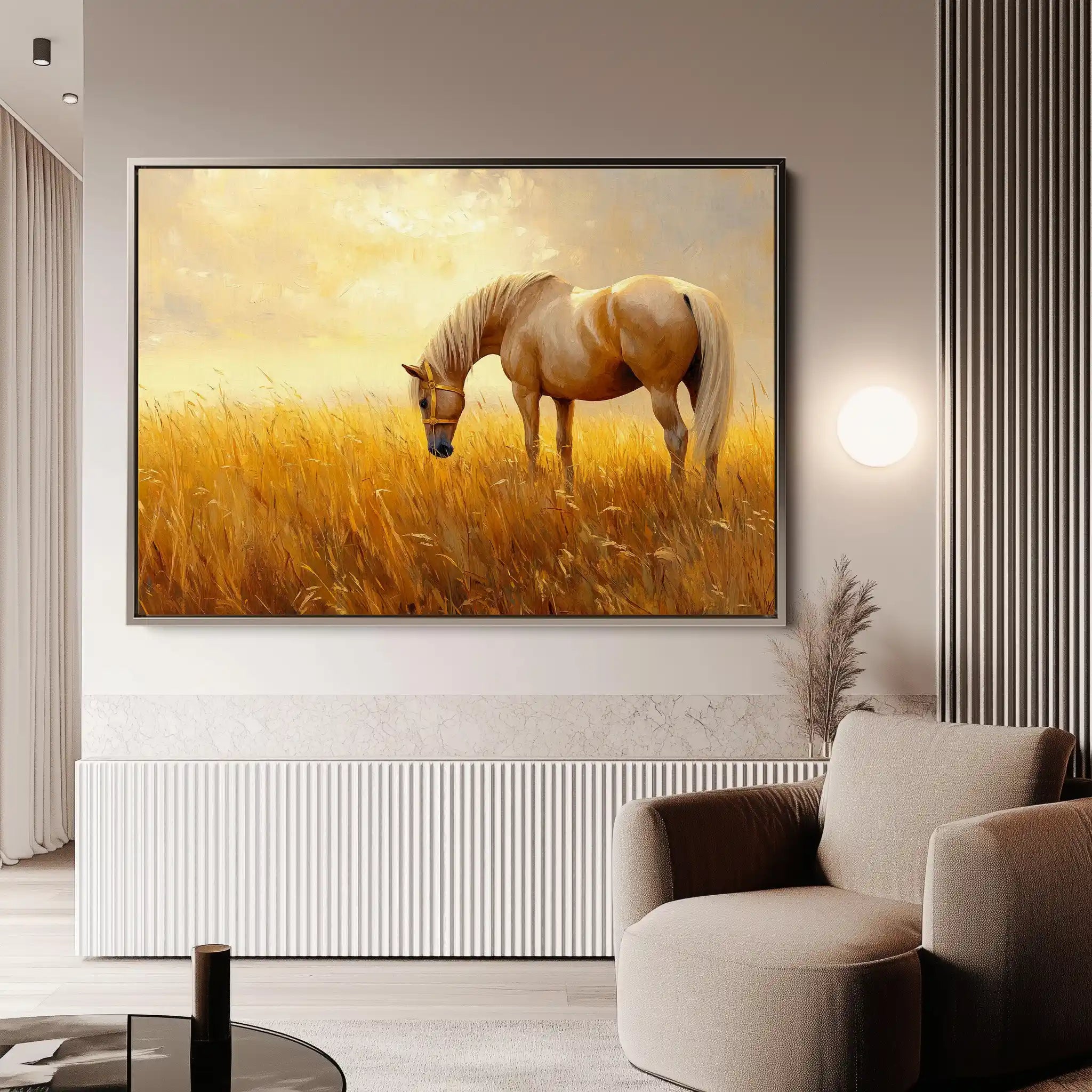 Horses 164 Canvas Art 60 x 40 cm / Black